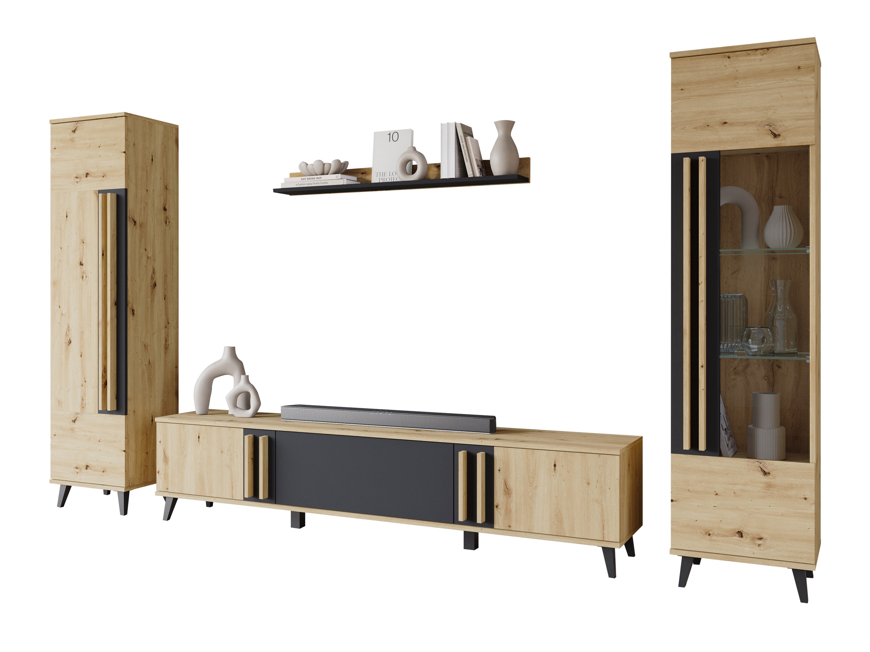 Stuemøblersæt Temora 103 (Artisan eg + Grafit)