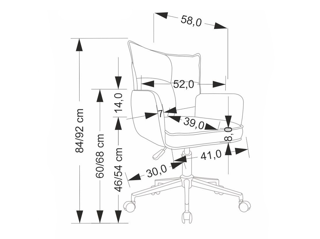 Kontorstol Houston 2005 (Lyserød + Hvid)