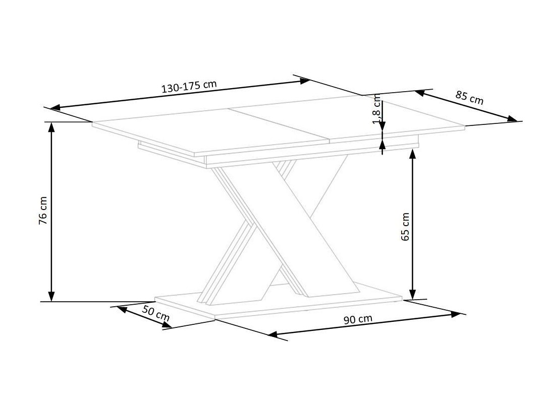 Bord Houston 1724 (Cremefarvet eg + Kashmir)