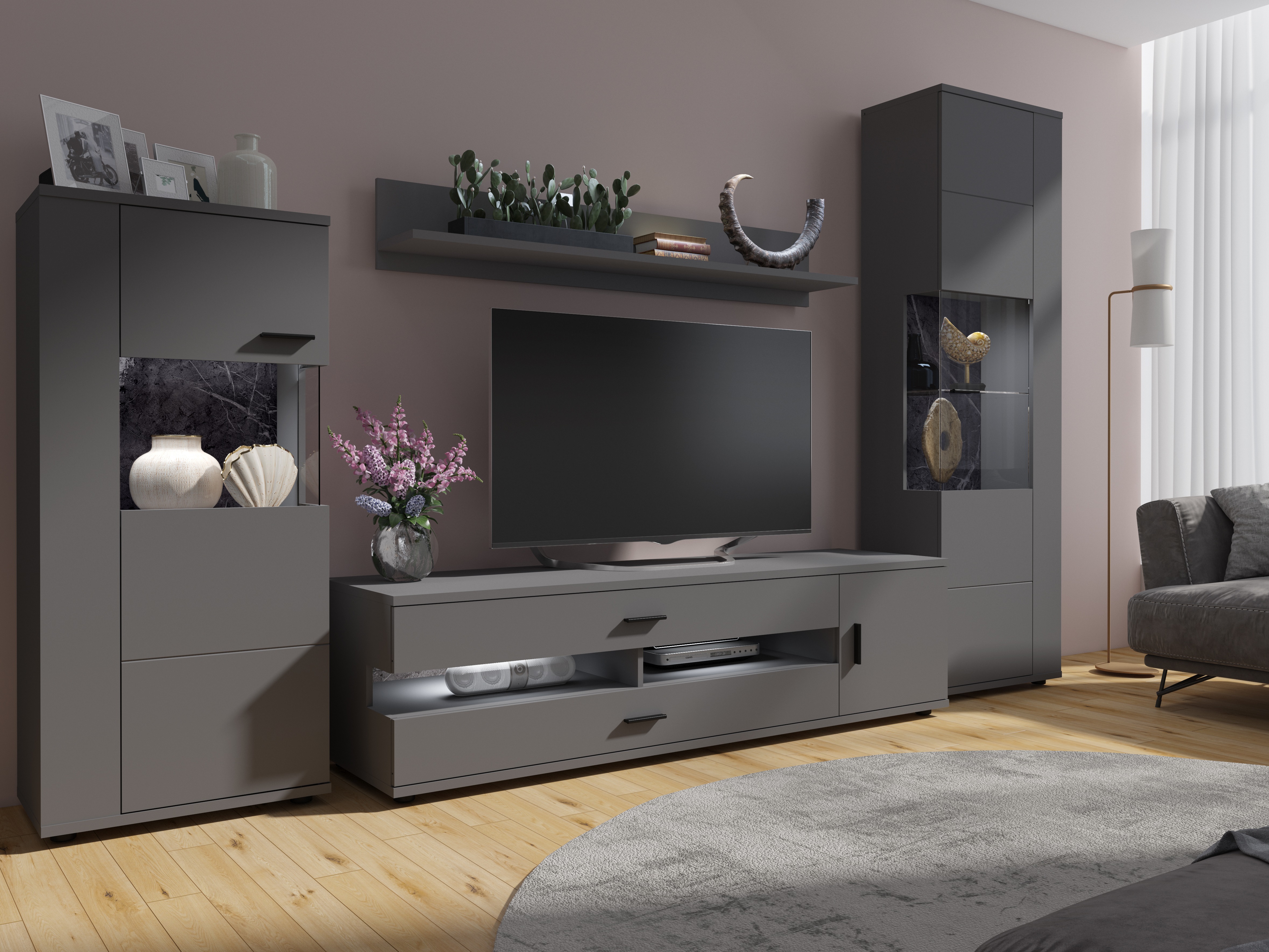 Stuemøbelsæt Ontario 161 (Grafit)