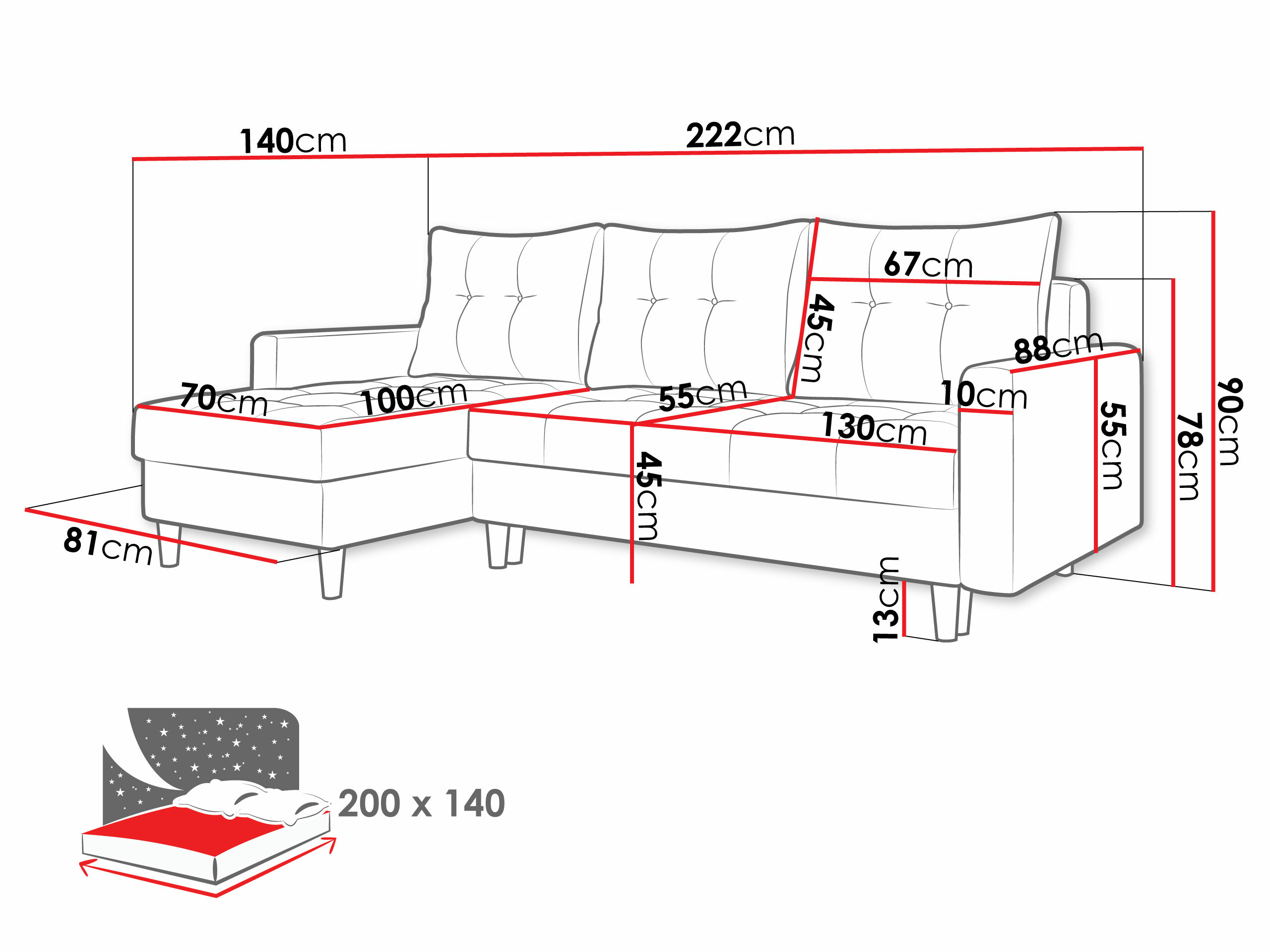 Hjørnesofa Boulder 100 (Malmo 61)