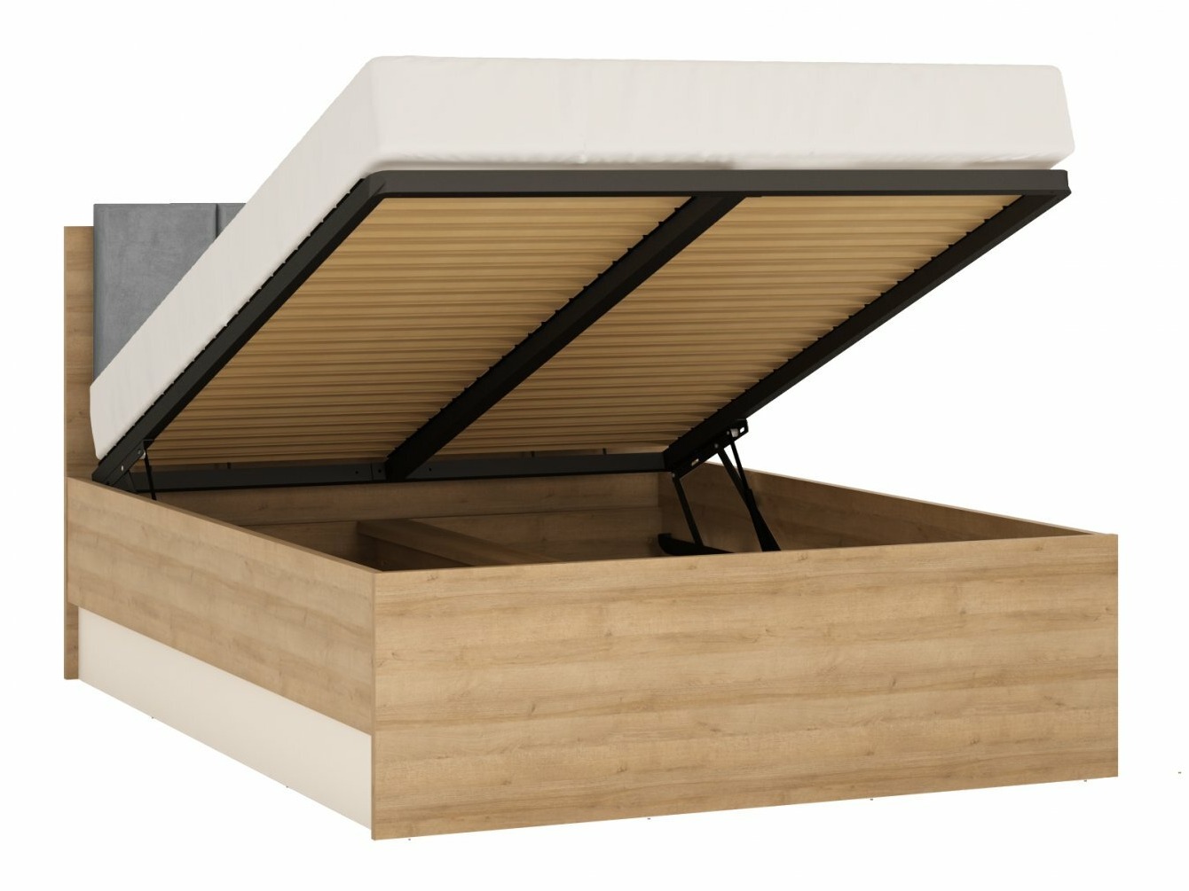 Soveværelsessæt Feldeli 122 (Riviera egetræ + Glansfuld hvid)