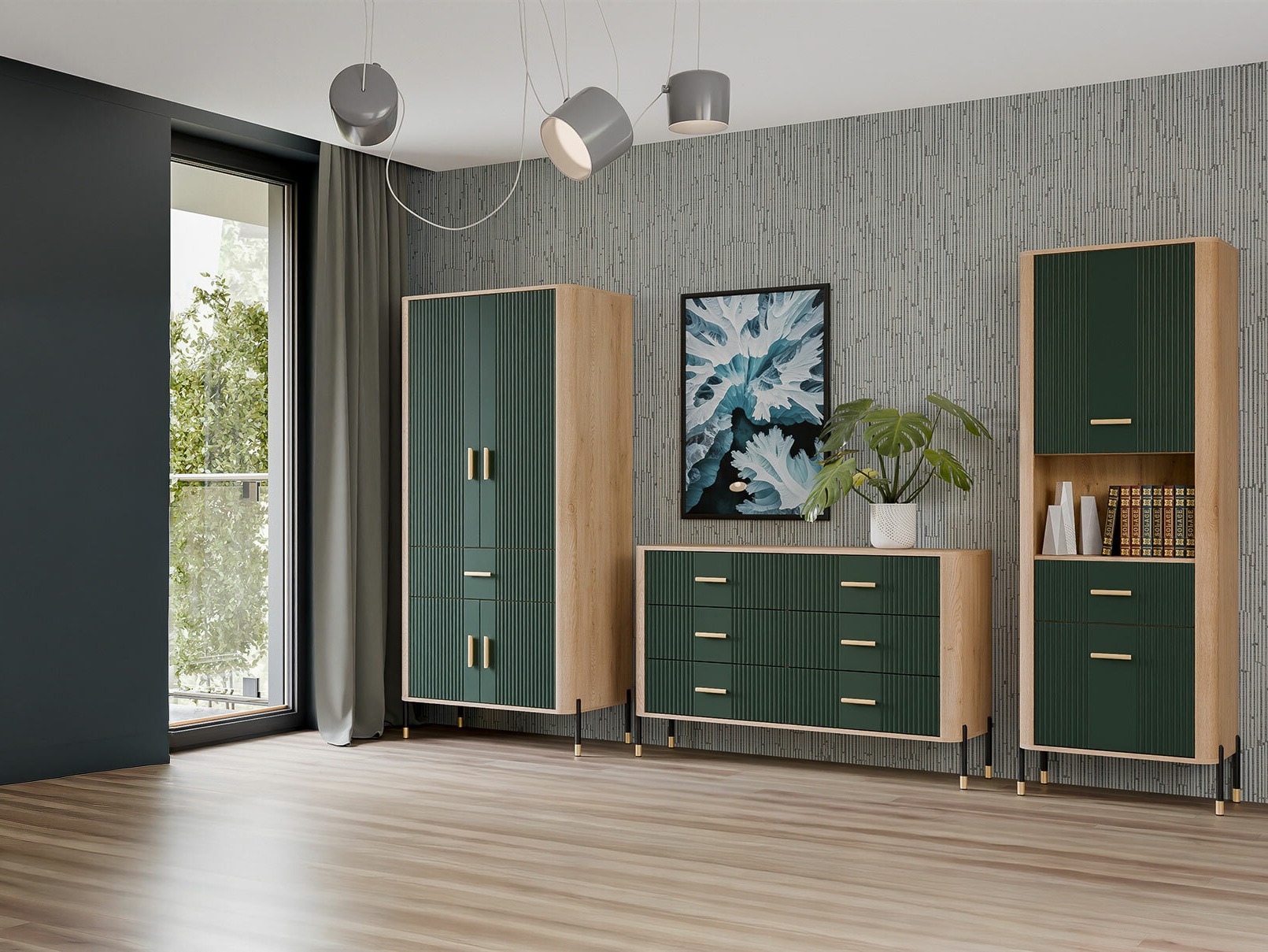 Stuemøbelsæt Flosora 149 (Grøn)