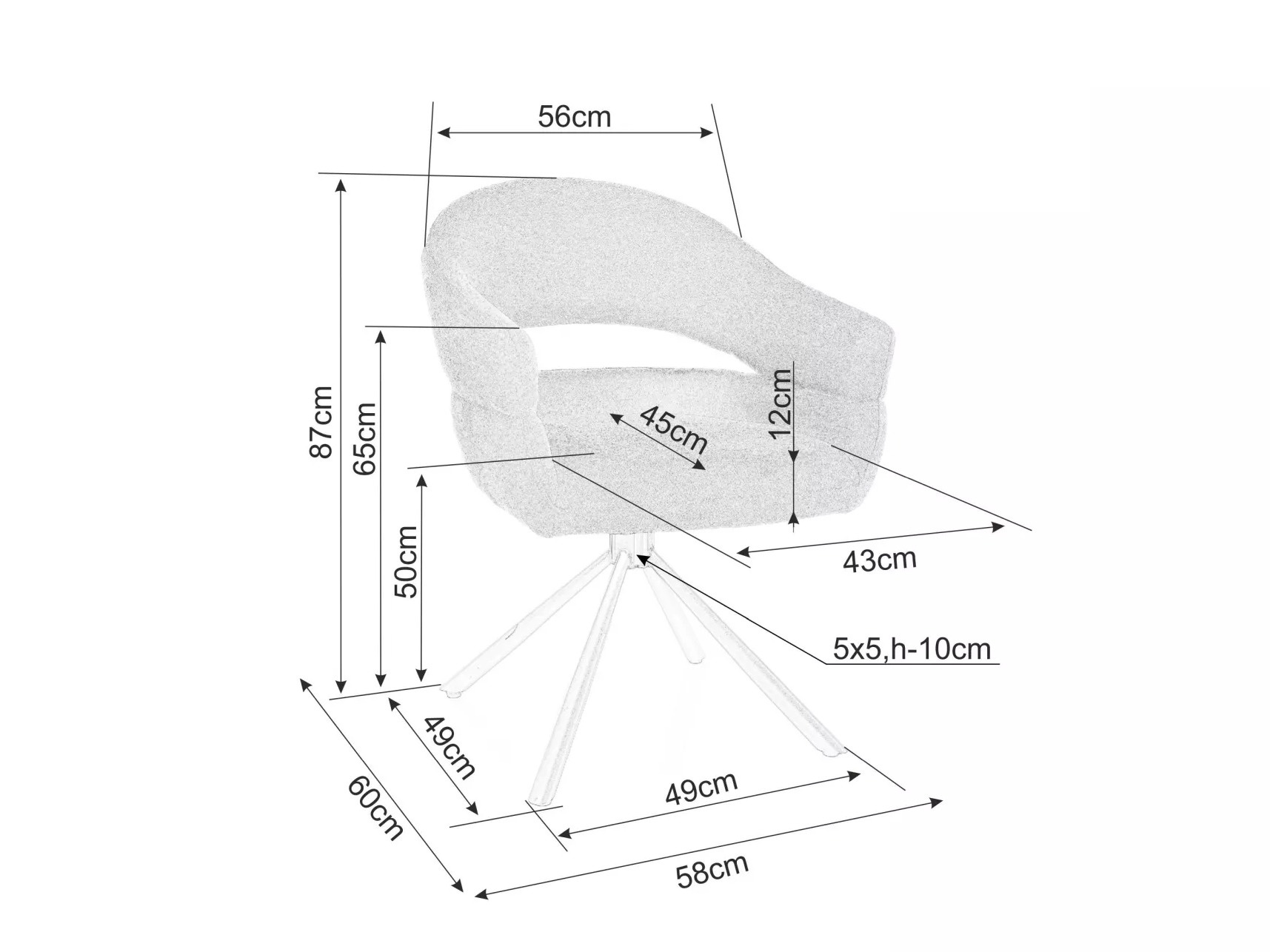 Stol Detroit 865 (Hvid)