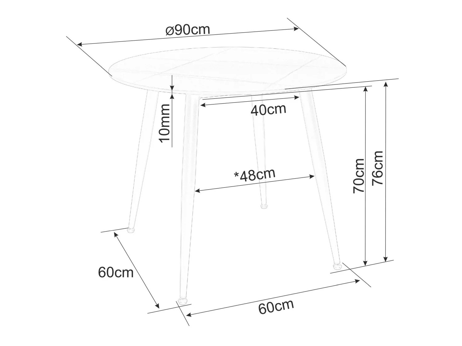Bord Detroit 871 (Hvid marmor)