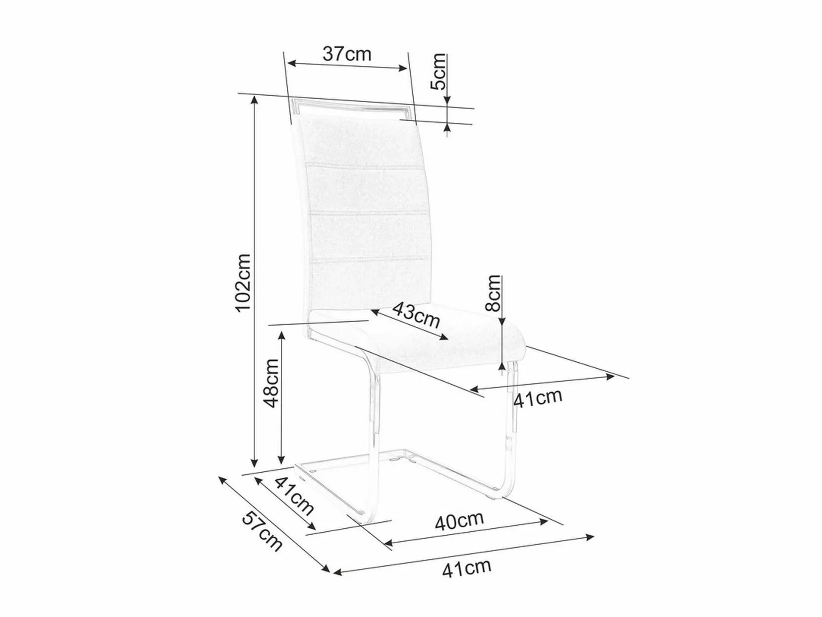 Stol Detroit 881 (Sort)