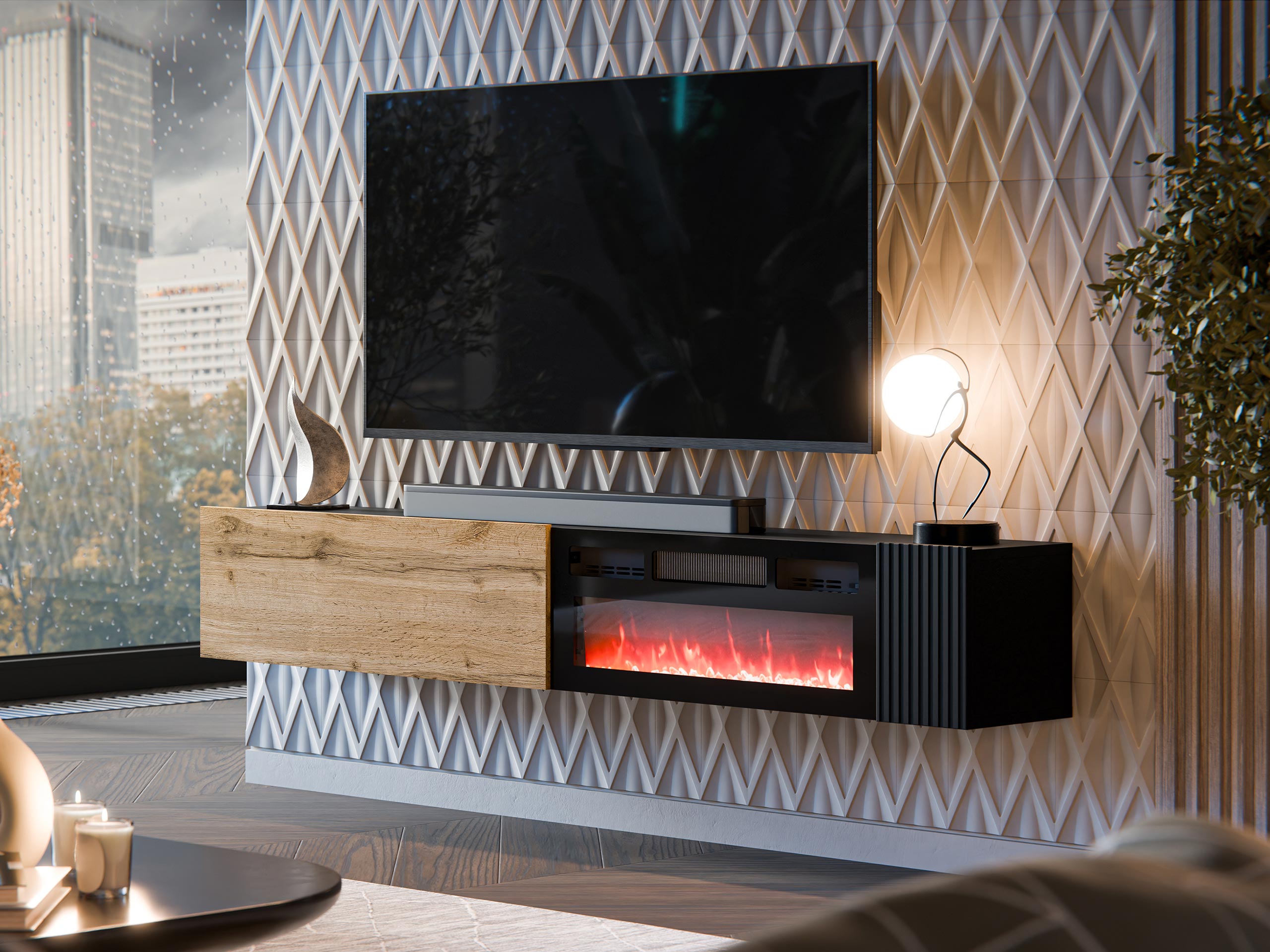 TV-bord Species I (Wotan eg + Sort)