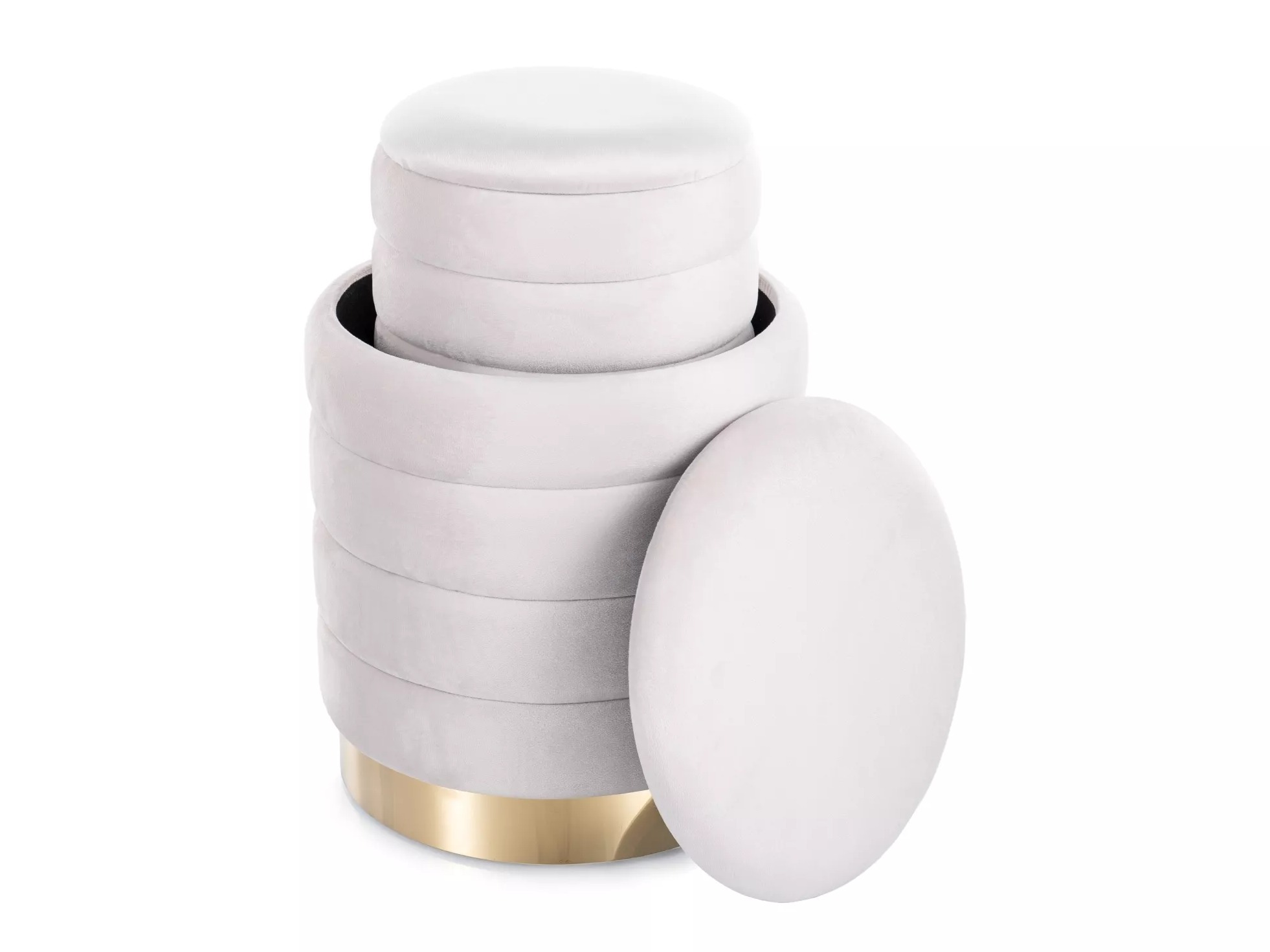 Sæt puffer Detroit 906 (Lys beige)