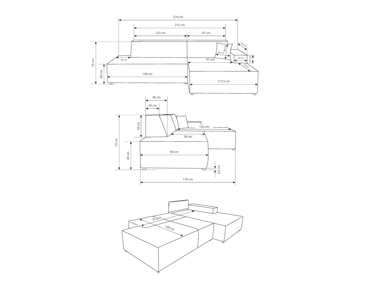 Hjørnesofa Kingston 187 (Tilia 03)