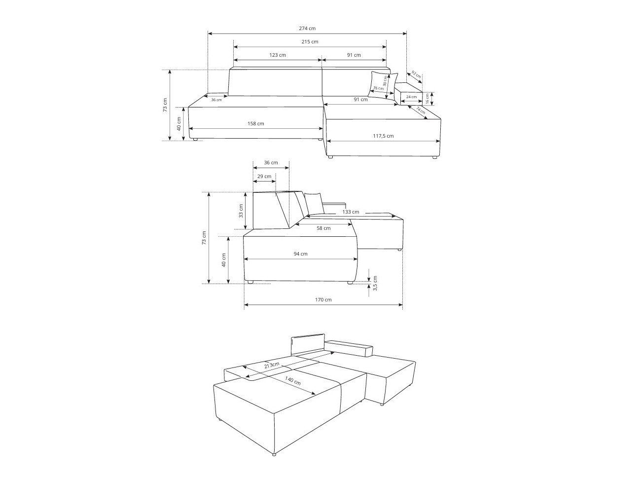 Hjørnesofa Kingston 187 (Tlia 17)