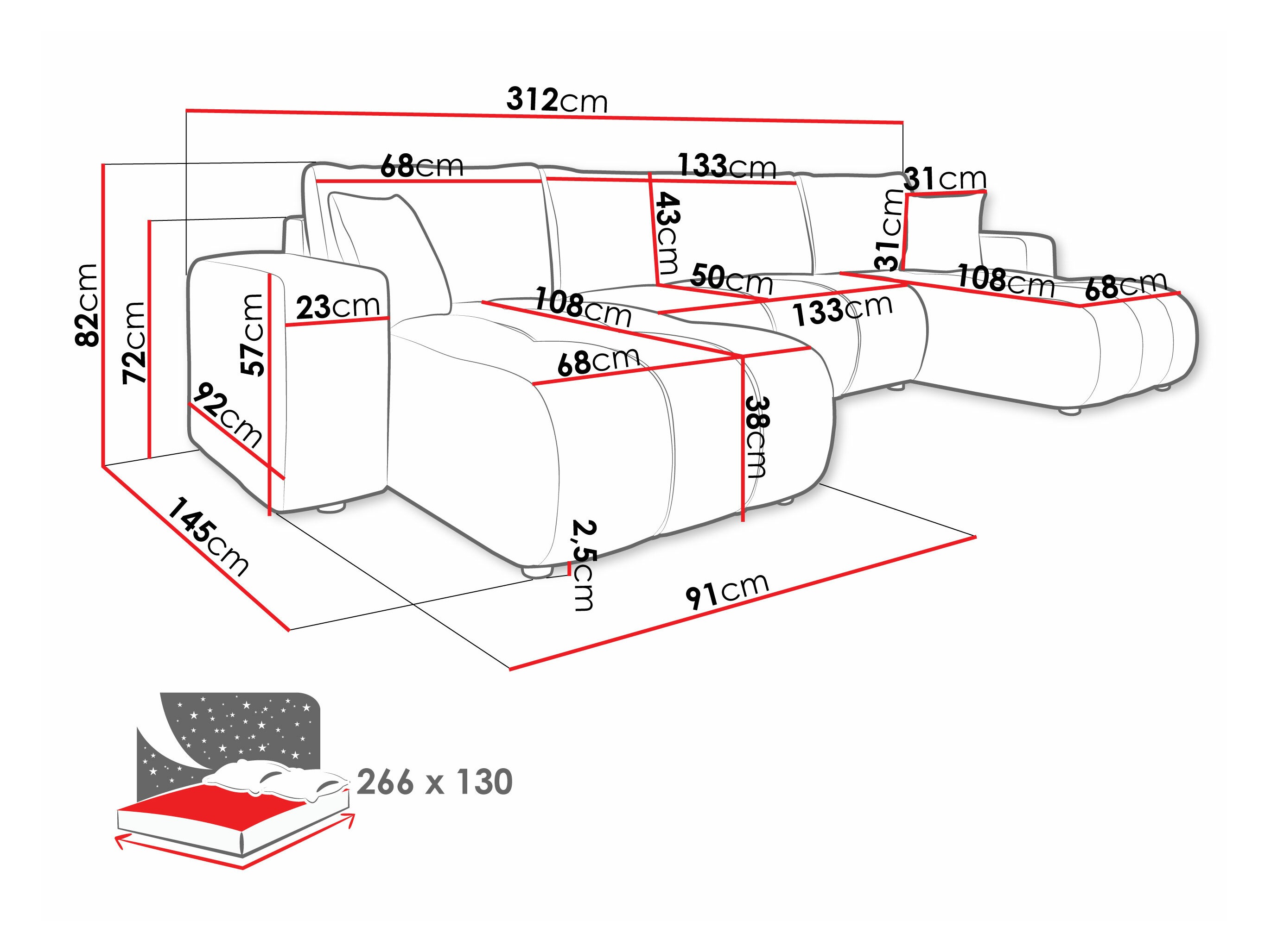 Hjørnesofa Comfivo Laurus II (Velo 623)