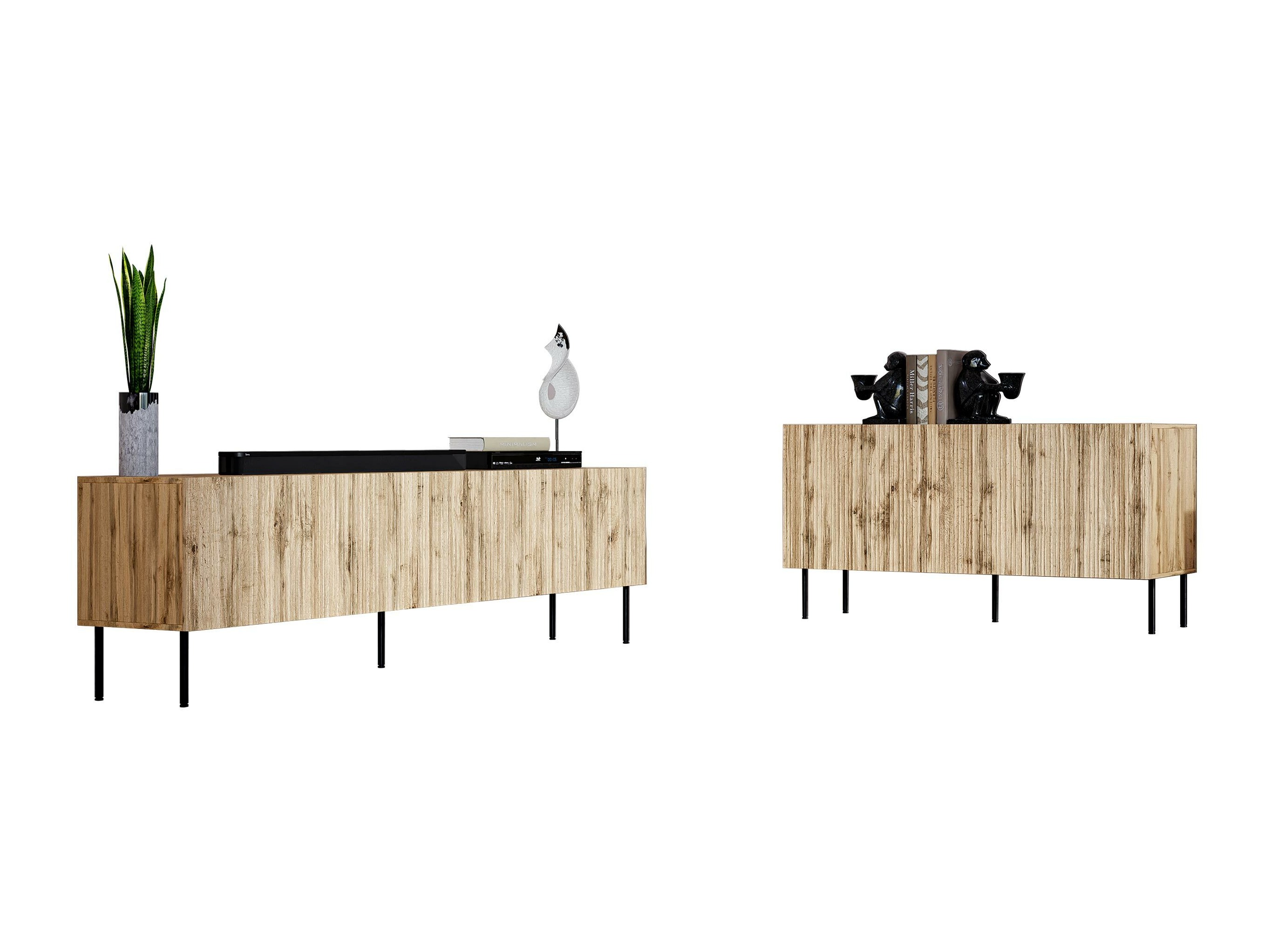 Stuemøblersæt Lorelbo 104 (Wotan eg + Sort)