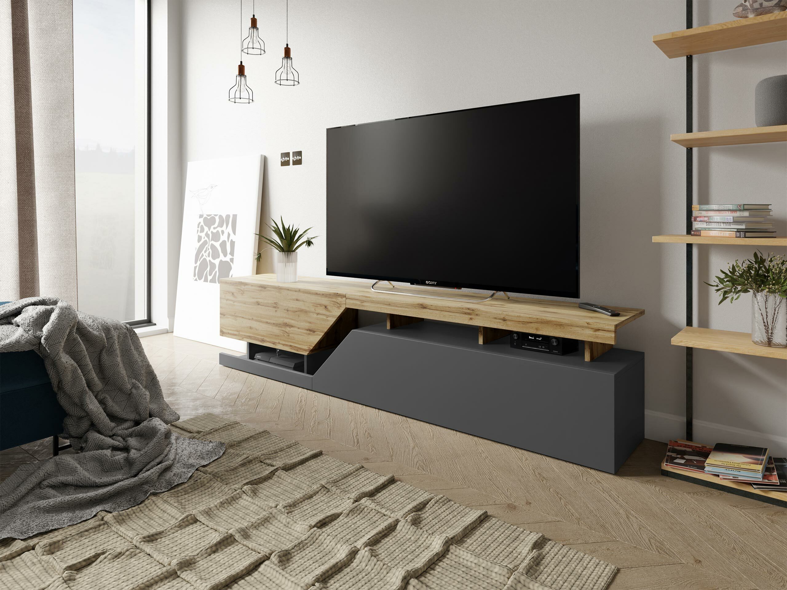 TV-bord Comfivo Daldune 100 (Antracit + Wotan eg)