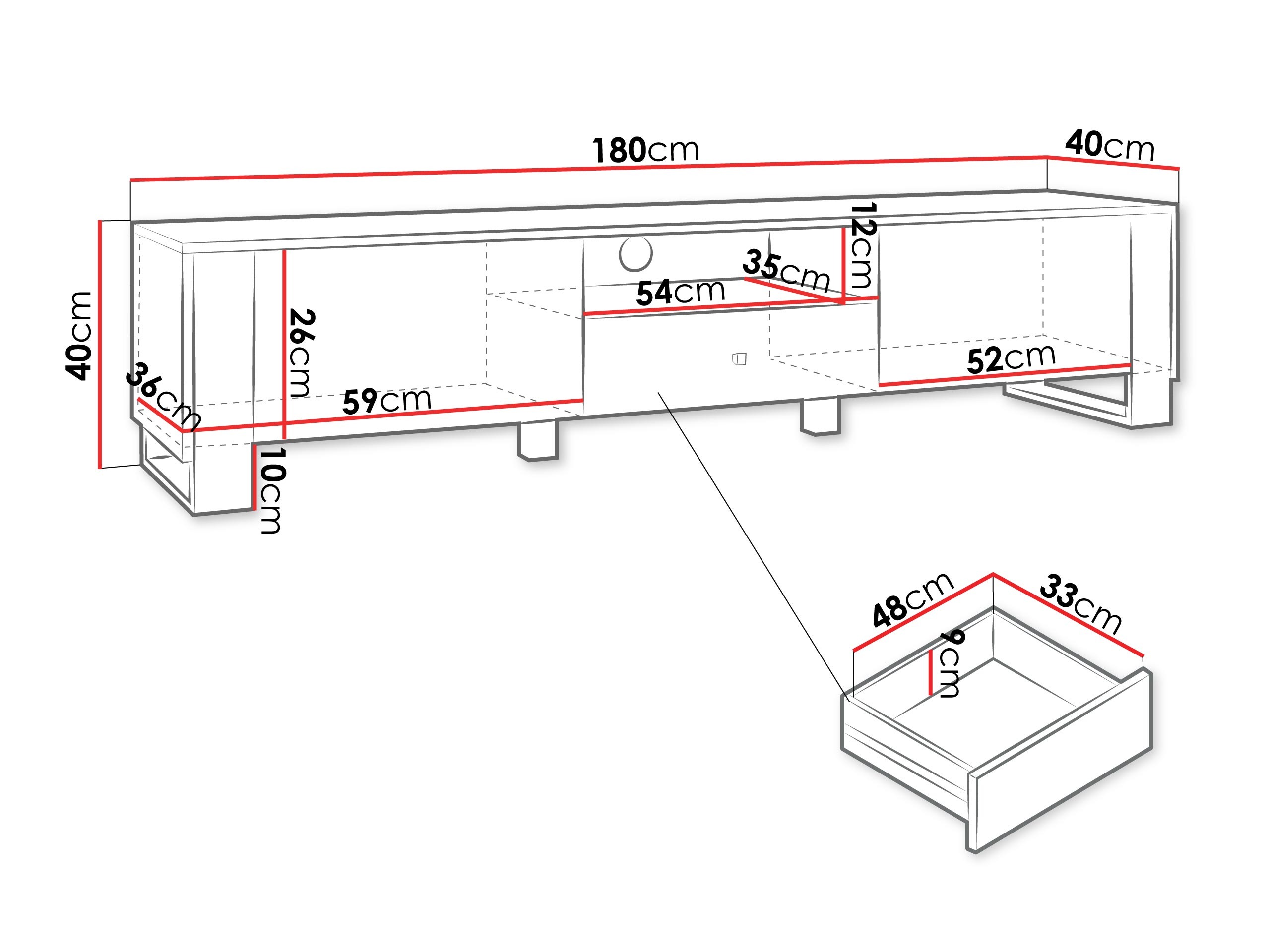 TV-bord Comfivo Vestora