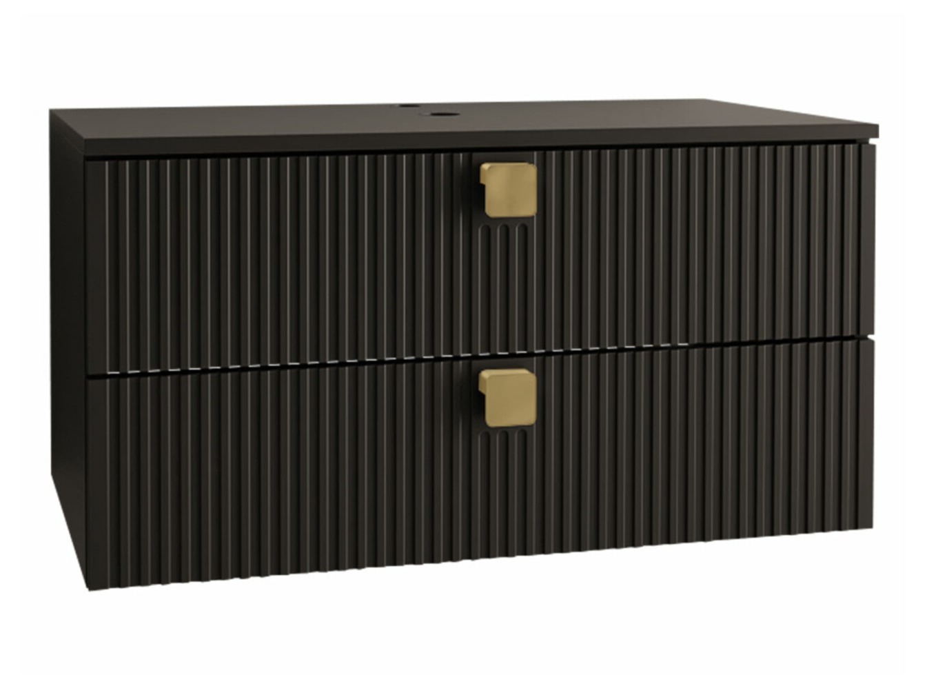 Vægbadeværelsesskab til håndvask Orlvera 102 (Sort)