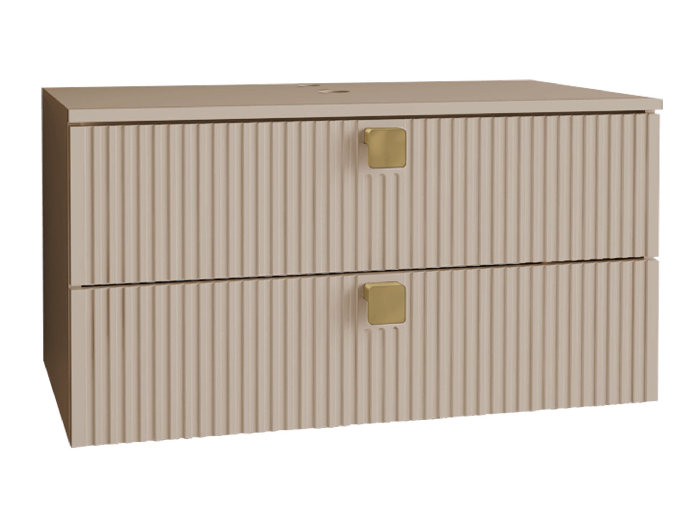 Vægbadeværelsesskab til håndvask Panium (Lysebrun)