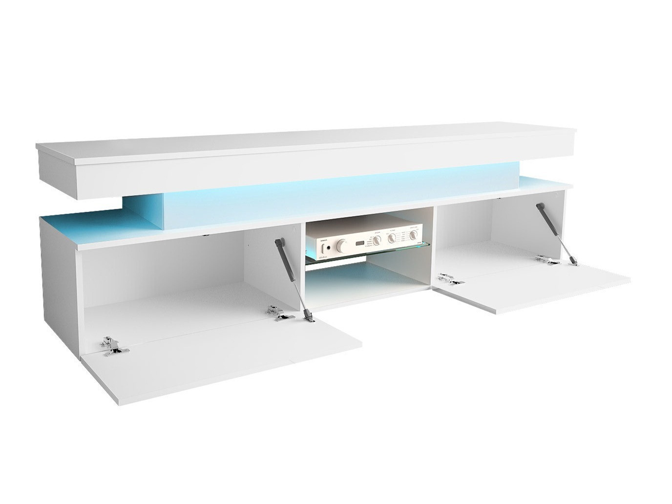 TV-bord Monfero (Hvid + Glansfuld hvid)
