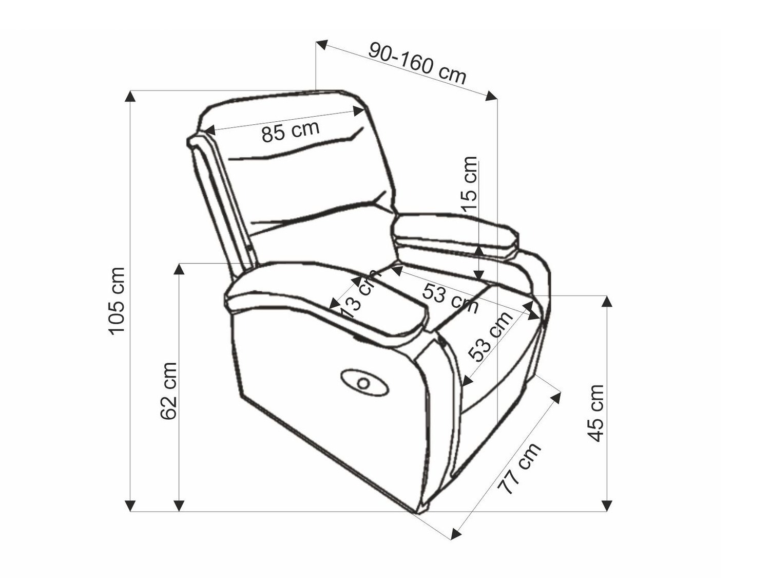 Hvilestol Houston Terra (Sort)