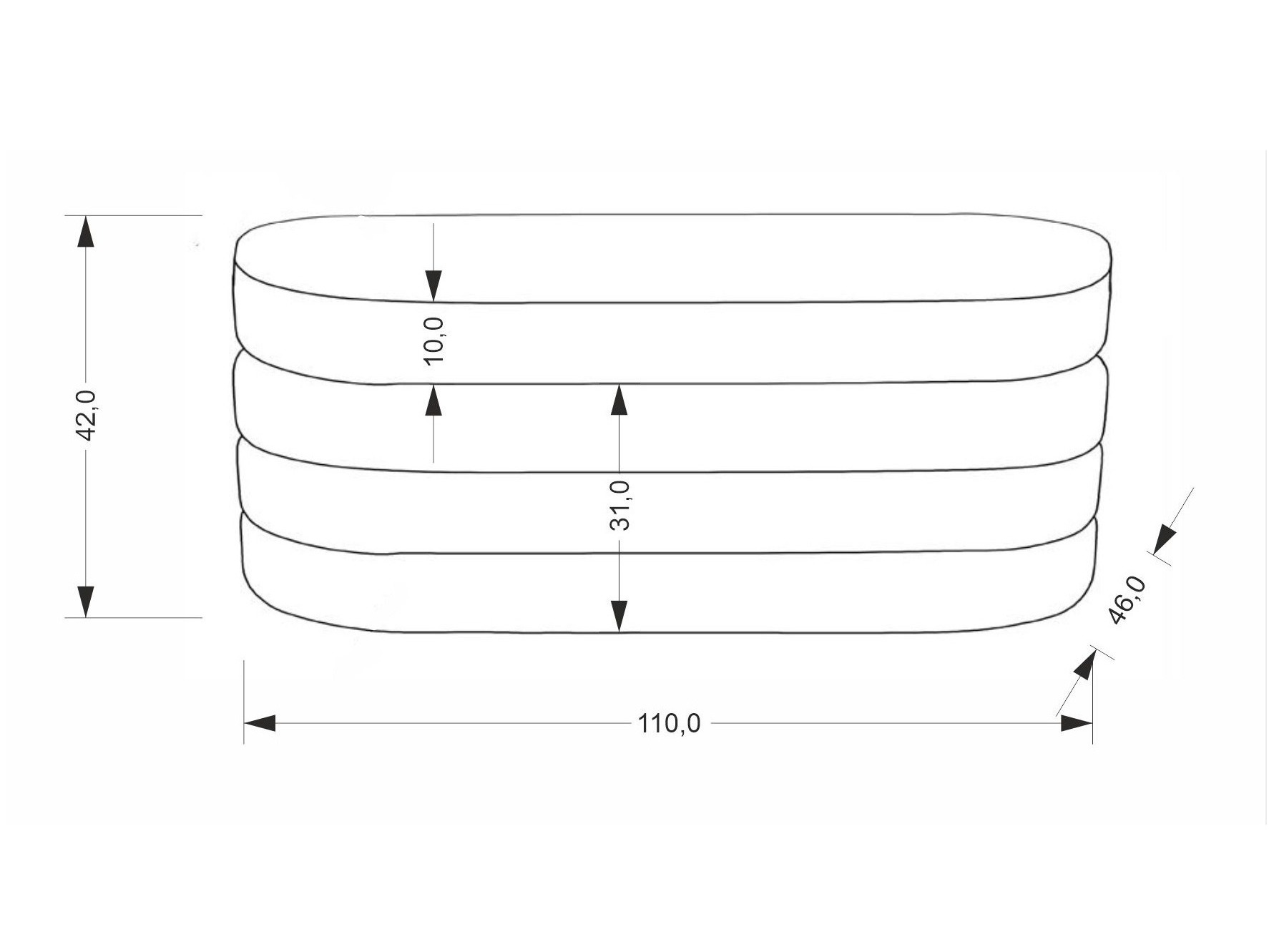 Polstret bænk Houston 2054 (Beige)