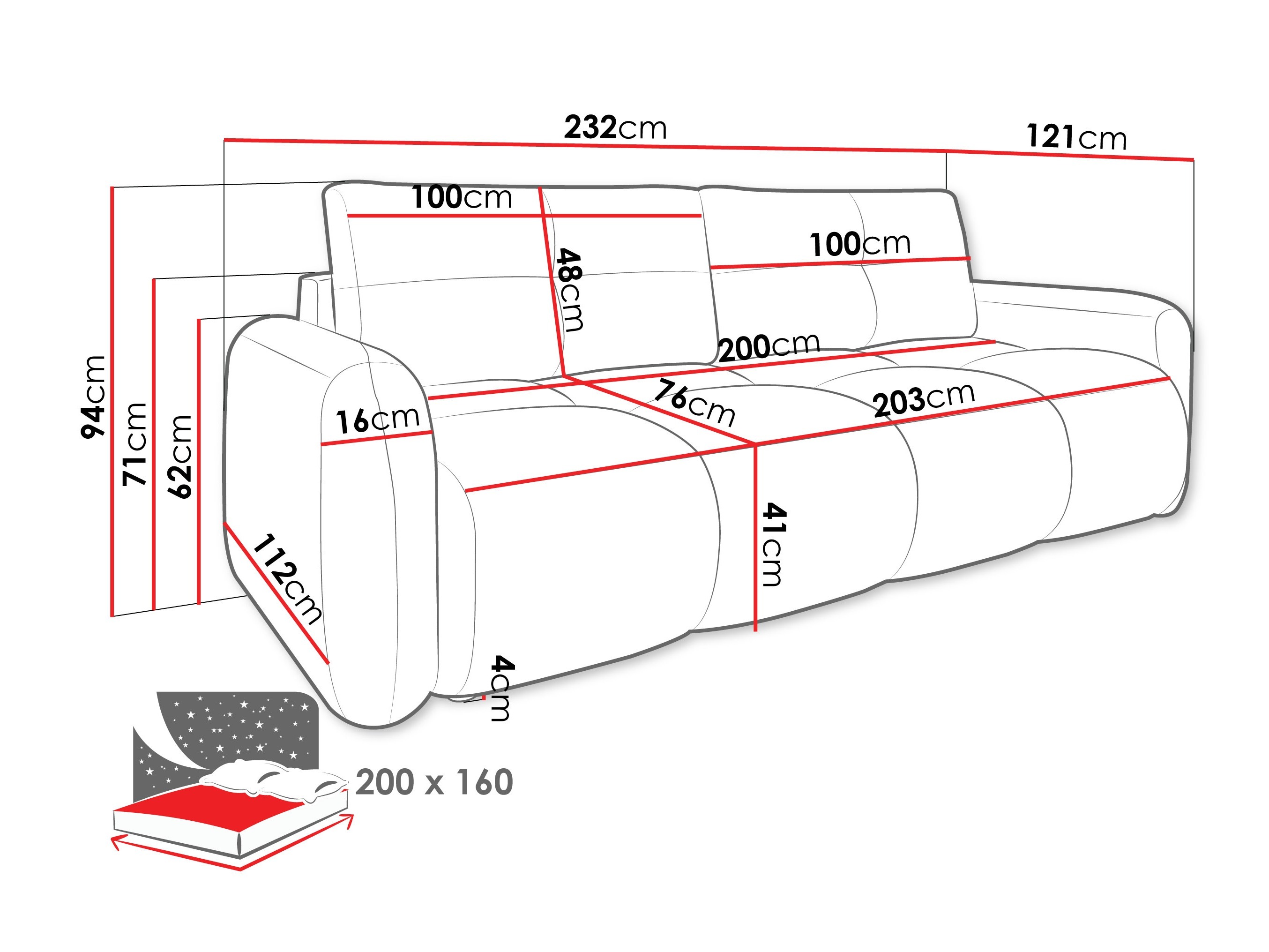 Sovesofa Clinton 100 (Lambi 05)