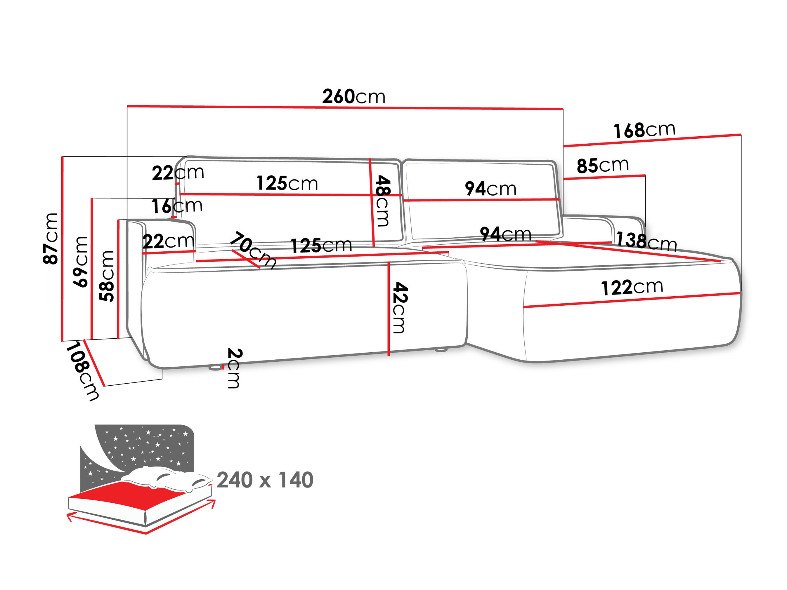 Hjørnesofa Bountiful 102 (Velo 635)