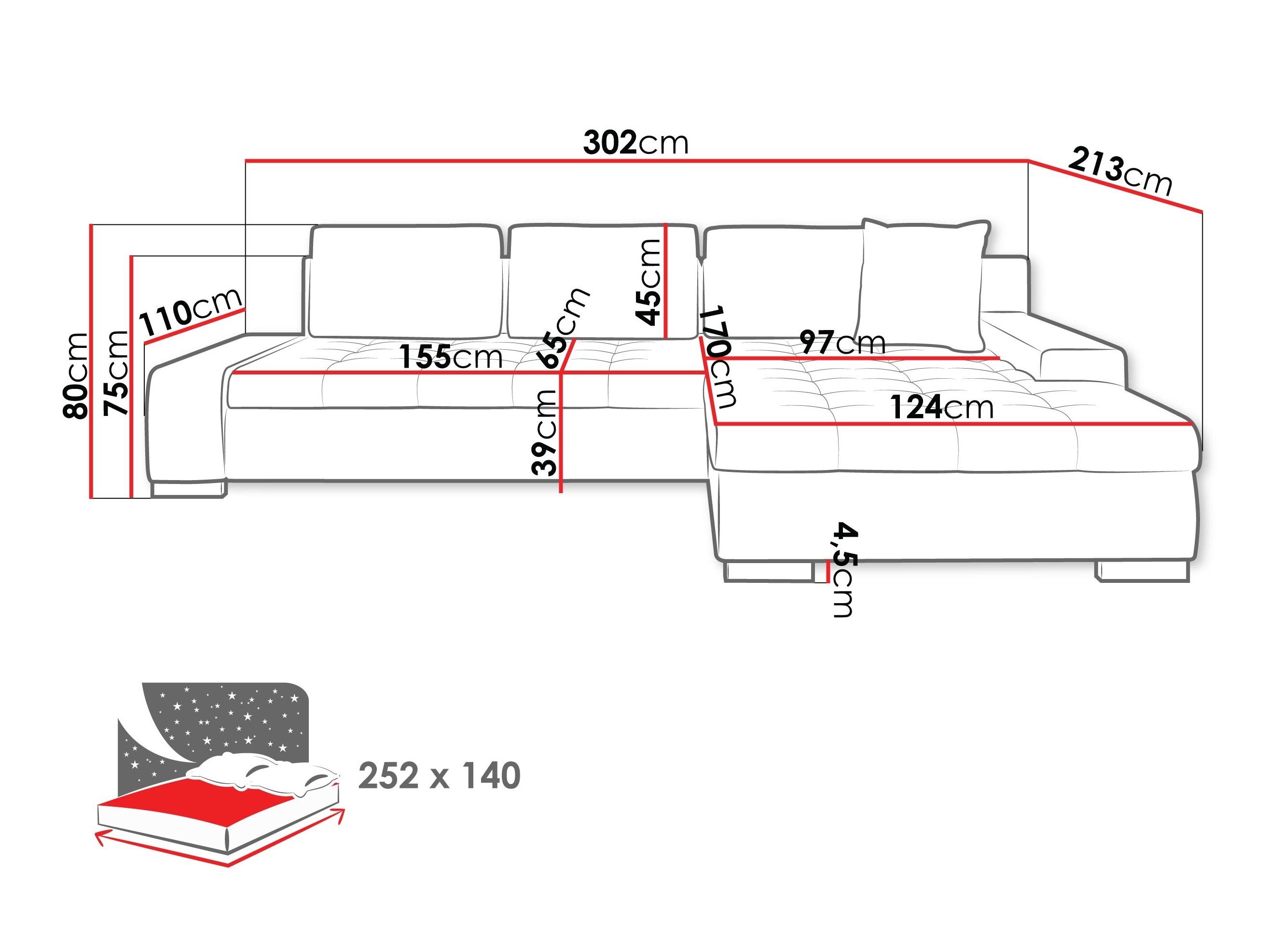 Hjørnesofa Comfivo 147 (Manza 04)