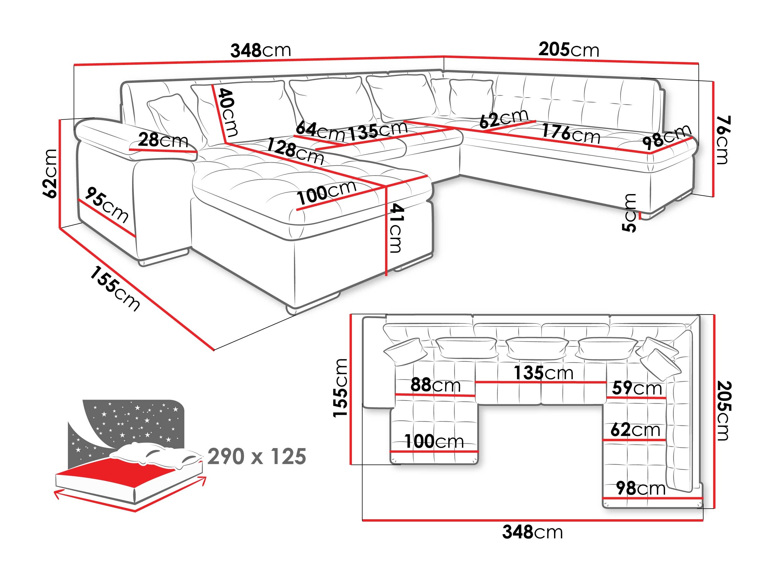 Hjørnesofa Comfivo 180 (Zoya 03 + Mokka 03)