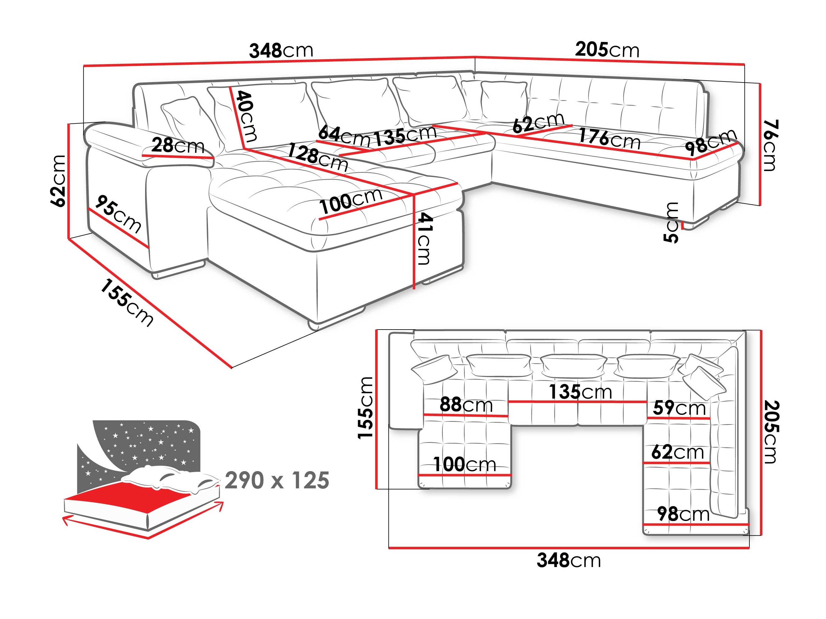 Hjørnesofa Comfivo 180 (Zoya 03 + Mokka 03)
