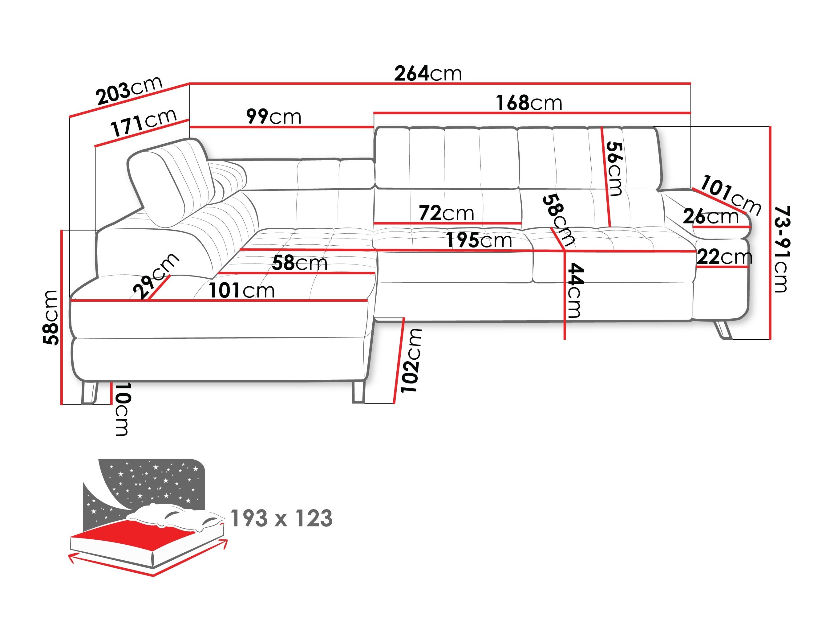 Hjørnesofa Comfivo 207 (Zoya 04)