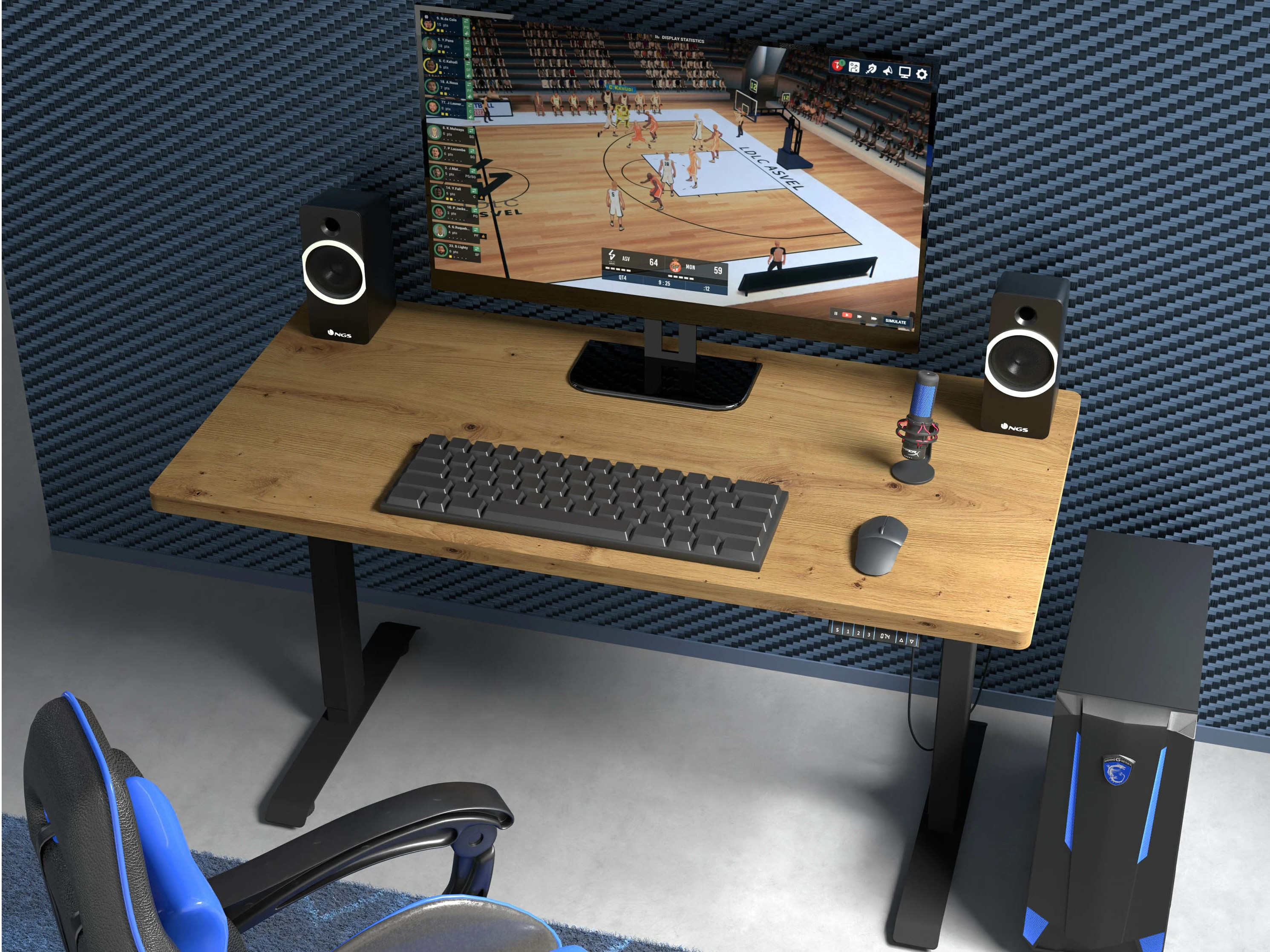 Hæve-sænkebord Buffalo 184 (Sort)