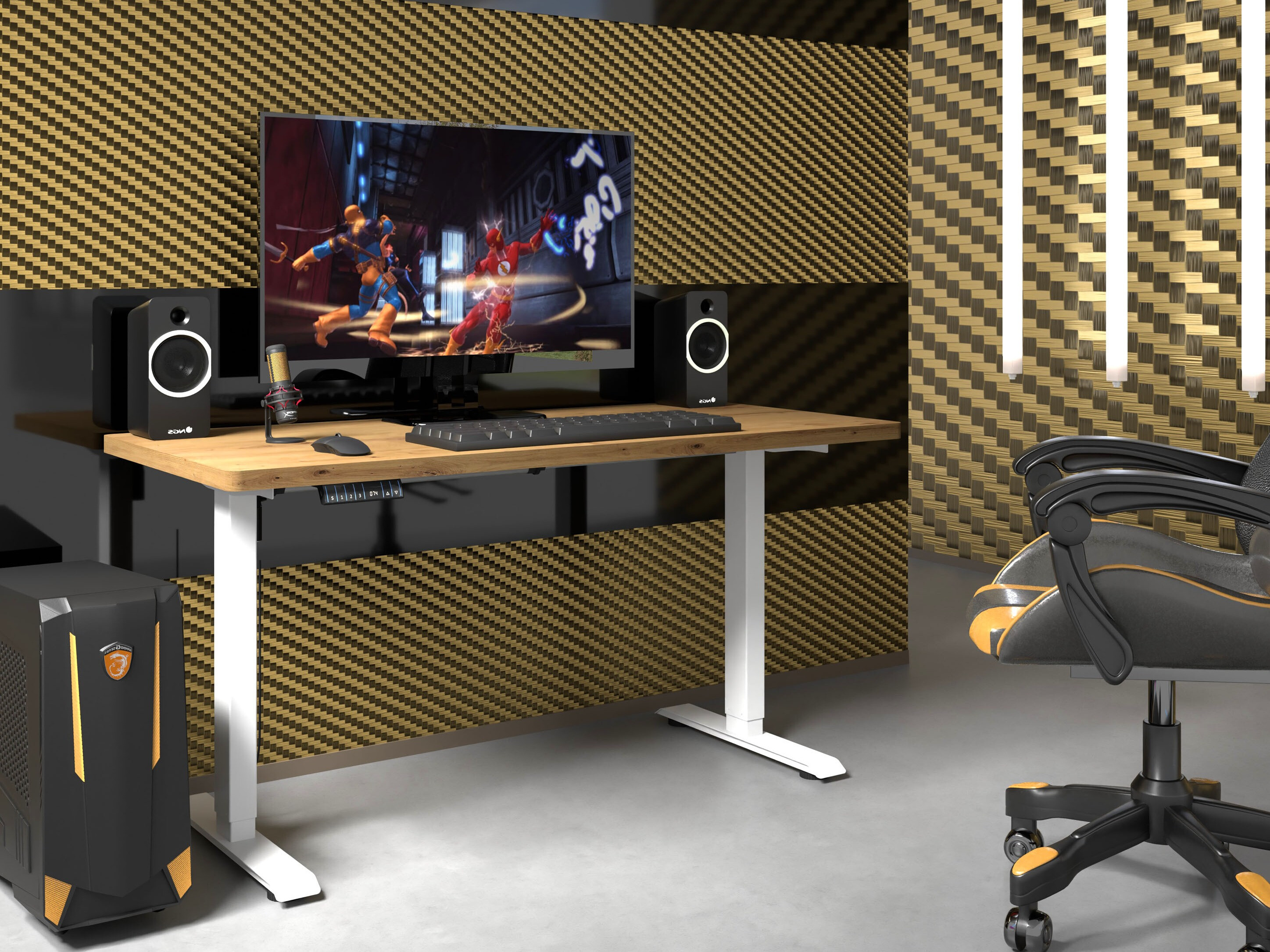 Højdejusterbart arbejdsbord Buffalo 184 (Hvid)