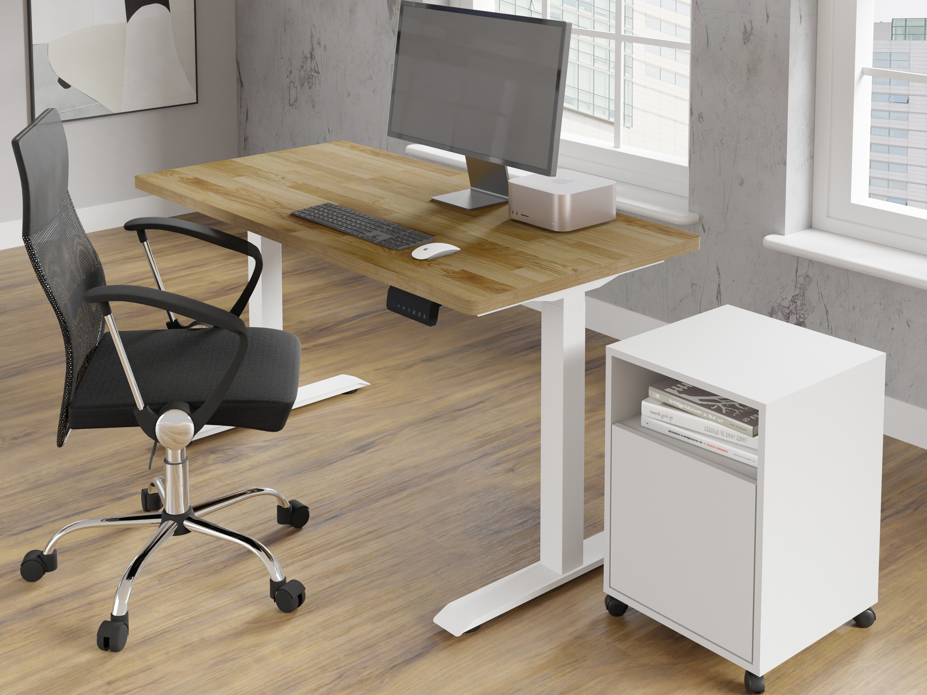 Højdejusterbart arbejdsbord Buffalo 199 (Hvid)