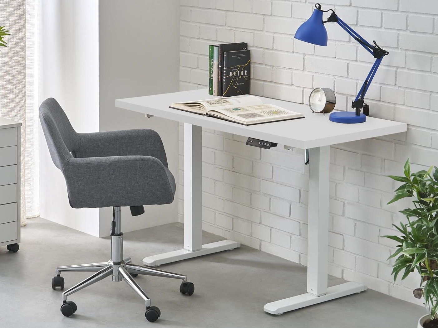 Højdejusterbart arbejdsbord Houston 1942 (Hvid)