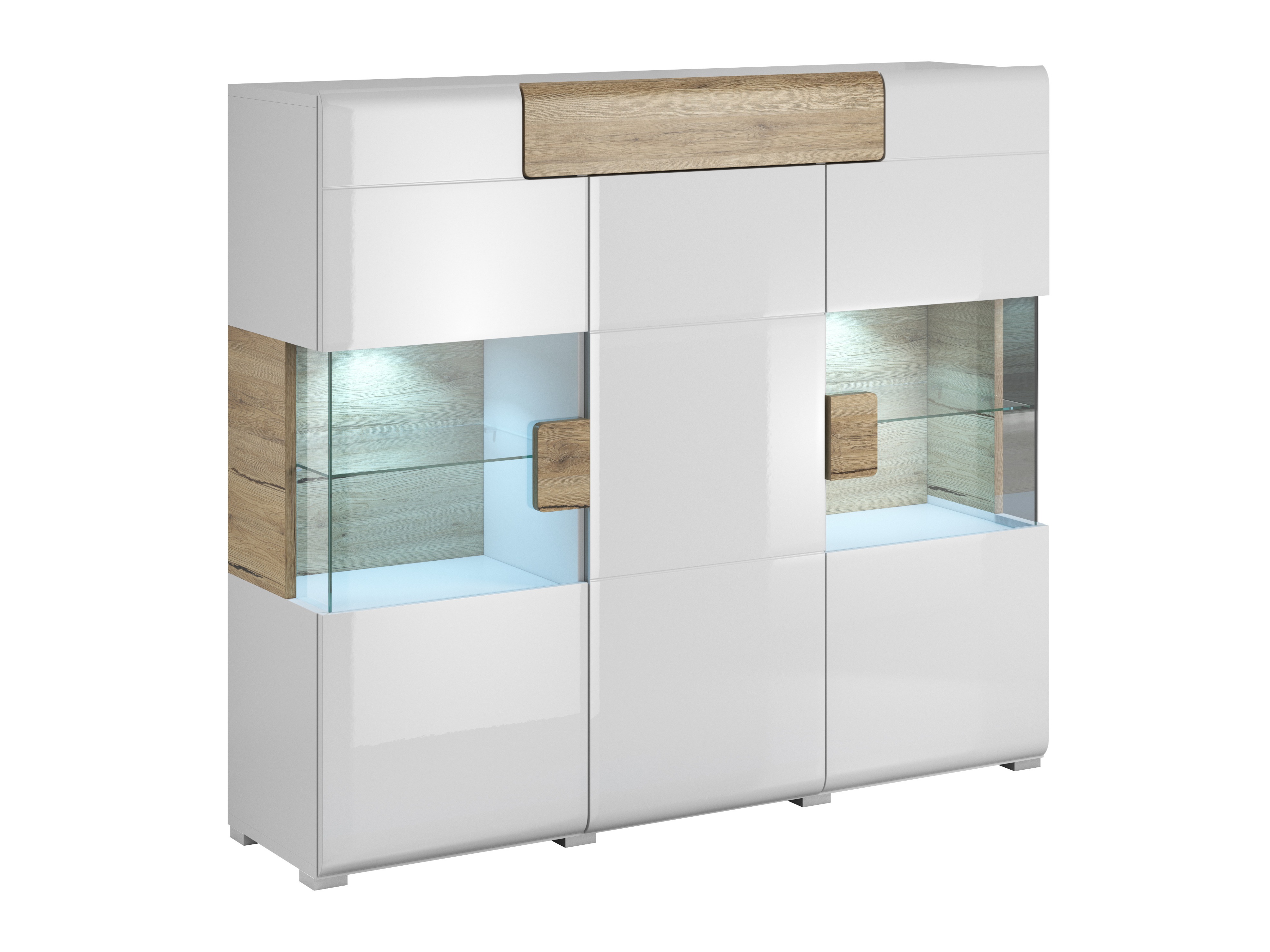 Skænk Torsone 100 (Hvid + Glansfuld hvid + San remo eg)