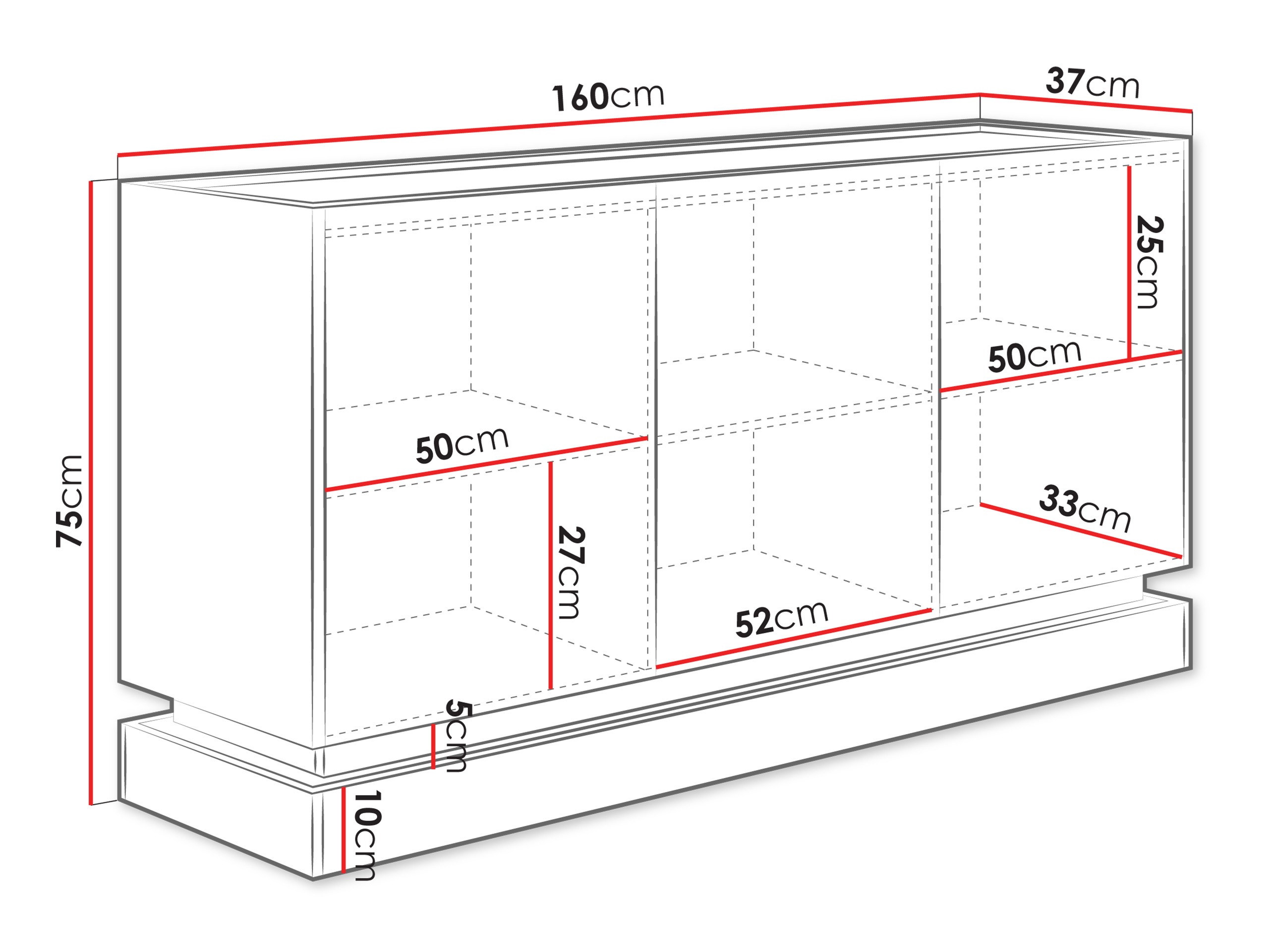 Skænk Comfivo Dalvenu 101 (Sort + Egetræ)