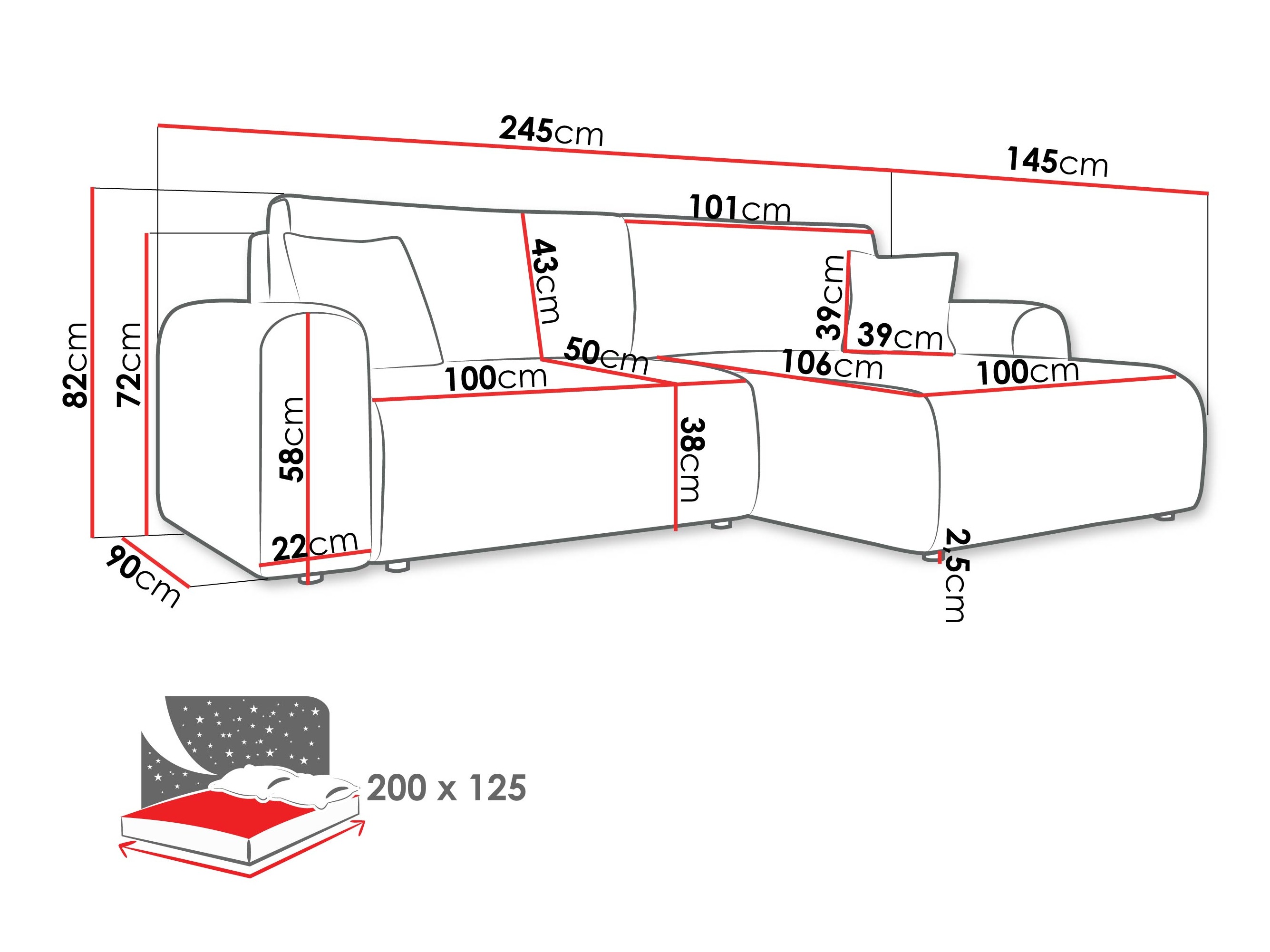 Hjørnesofa Luxum (Taro 01)