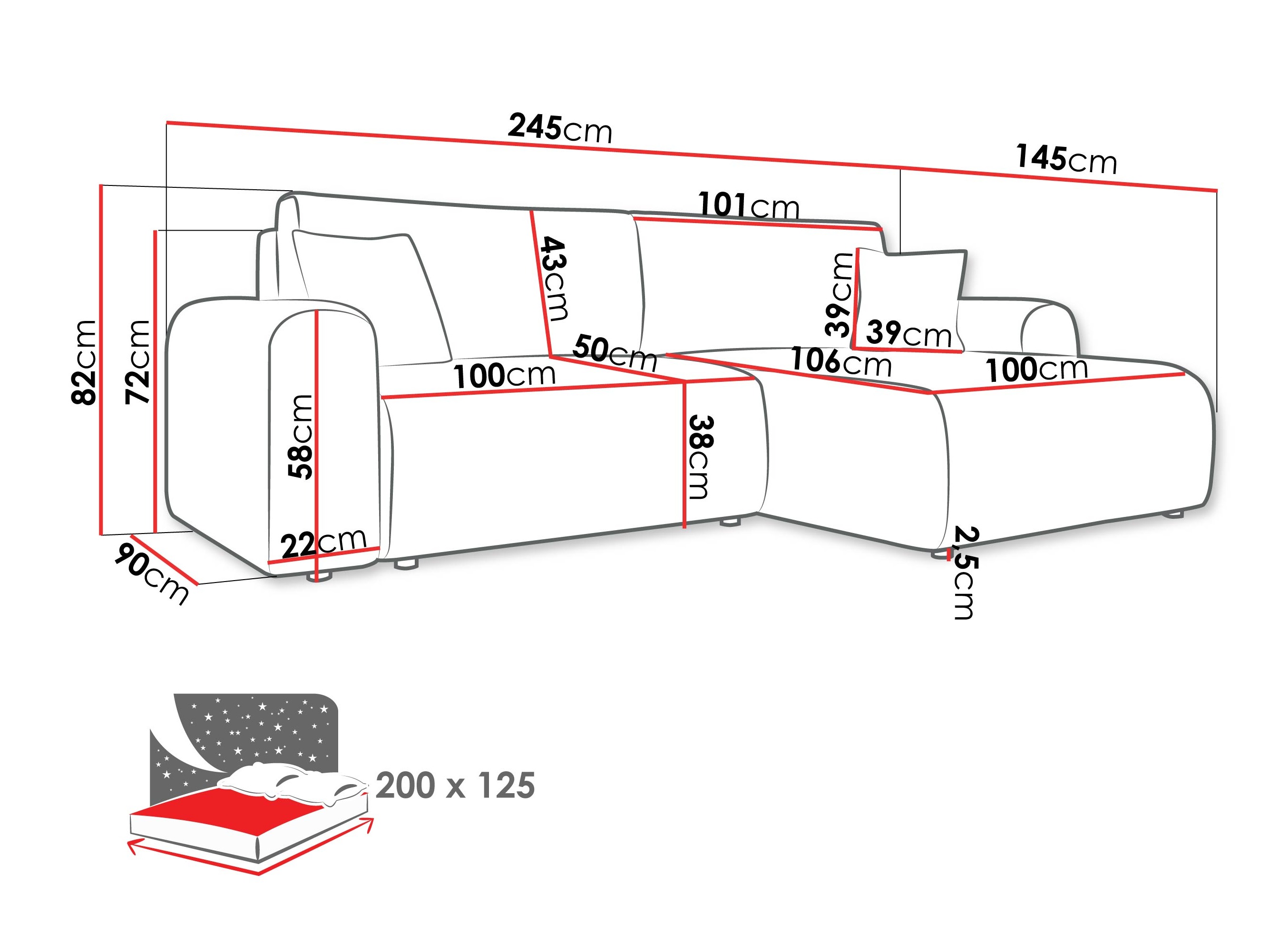 Hjørnesofa Shelton 109 (Poso 110)