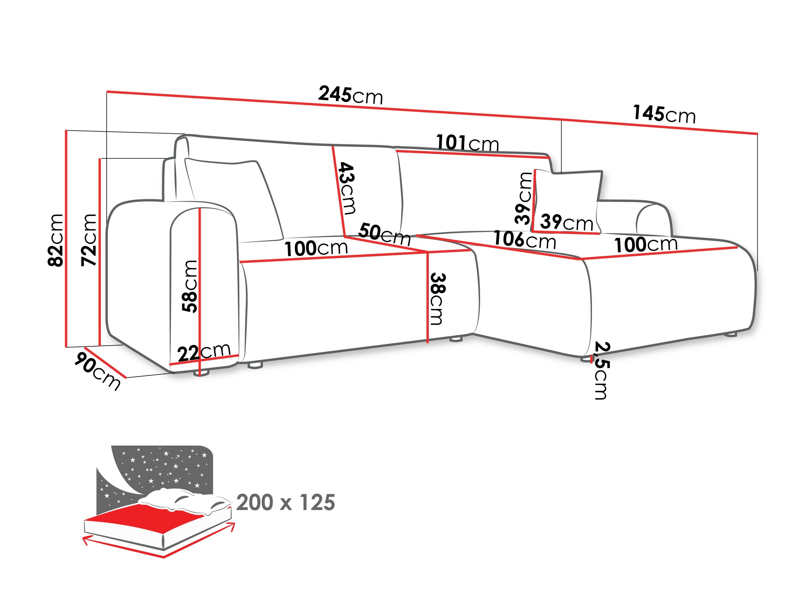 Hjørnesofa Shelton 109 (Poso 22)