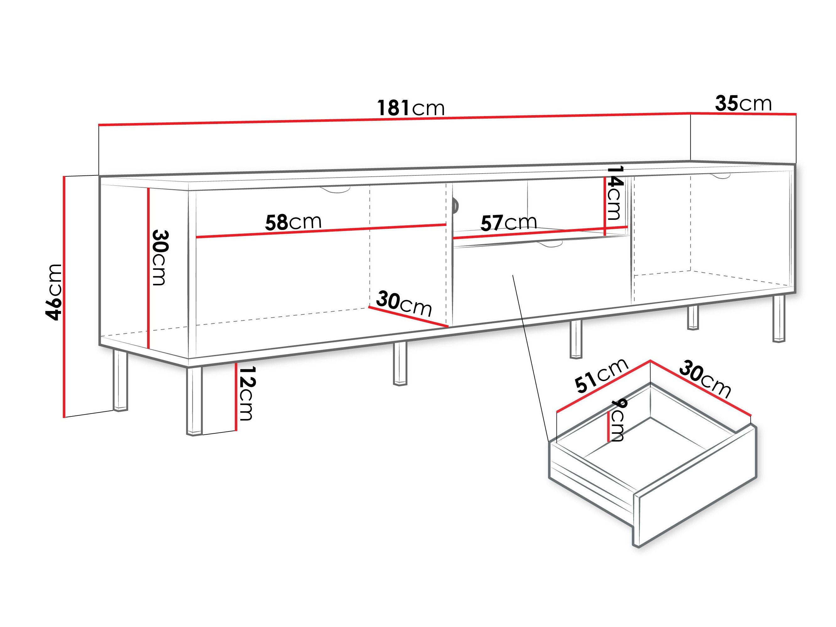 TV-bord Comfivo Elblare
