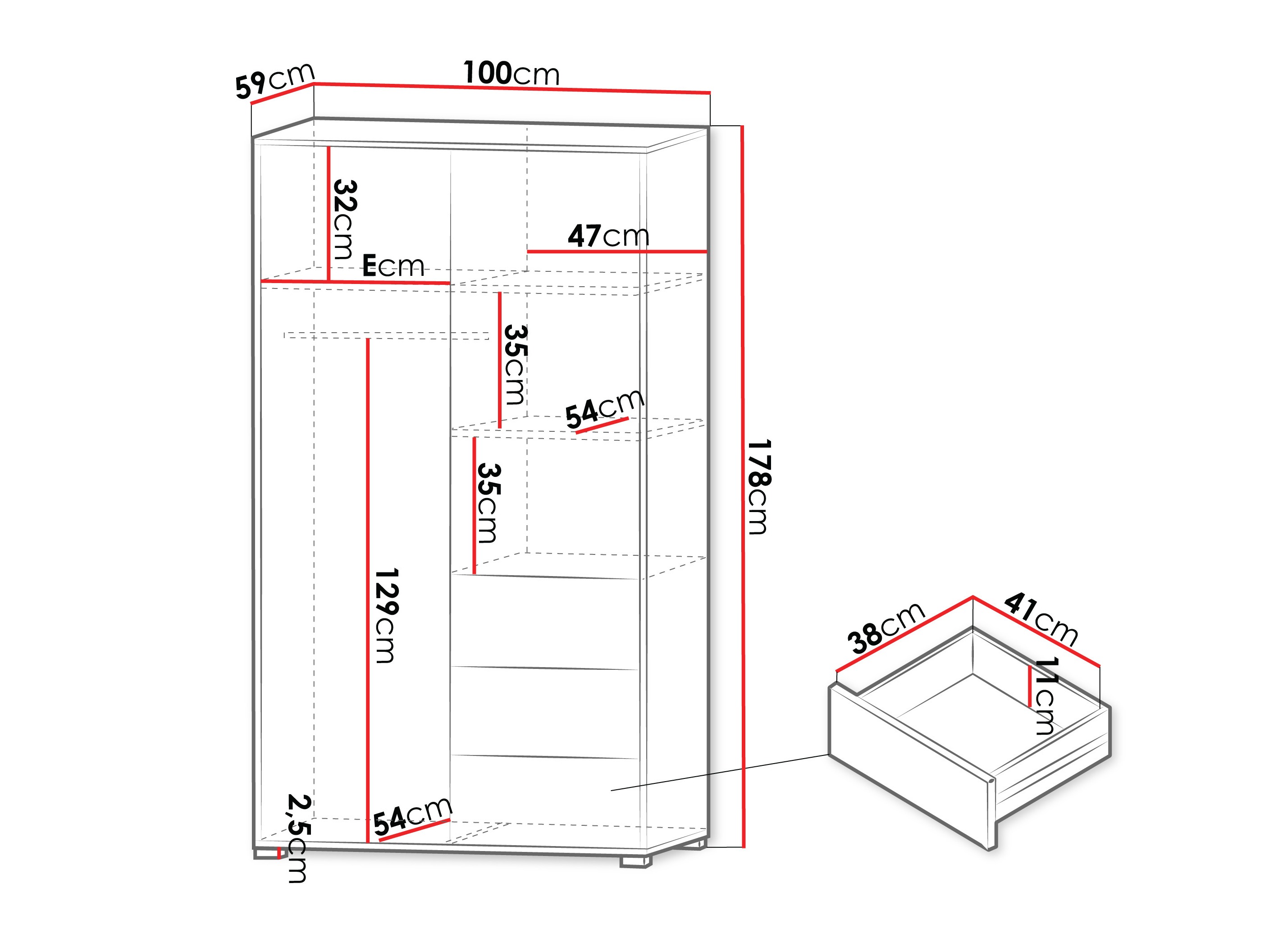 Garderobeskab Comfivo Tutela (Kashmir)