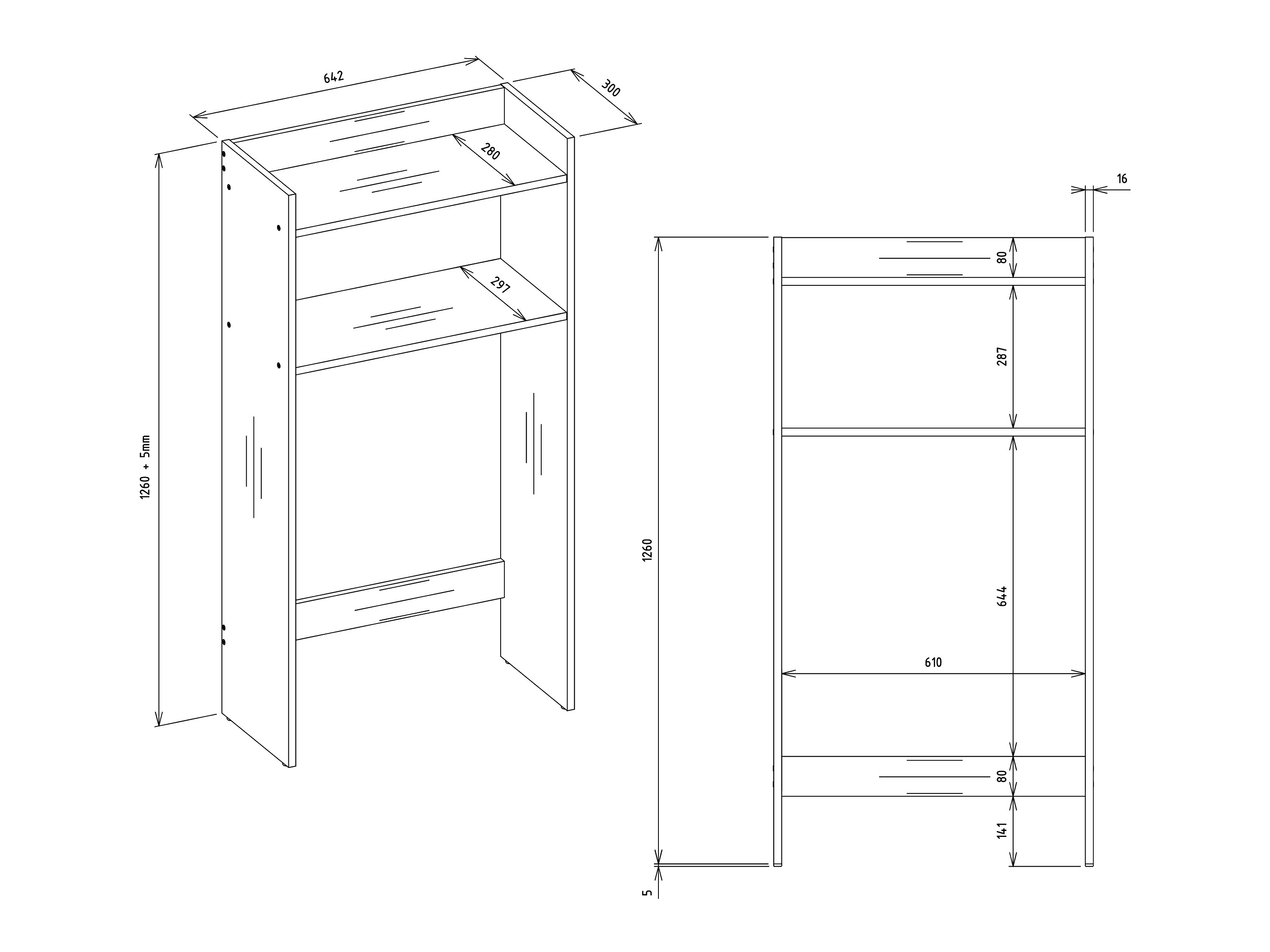 Reol til badeværelse Servou 103