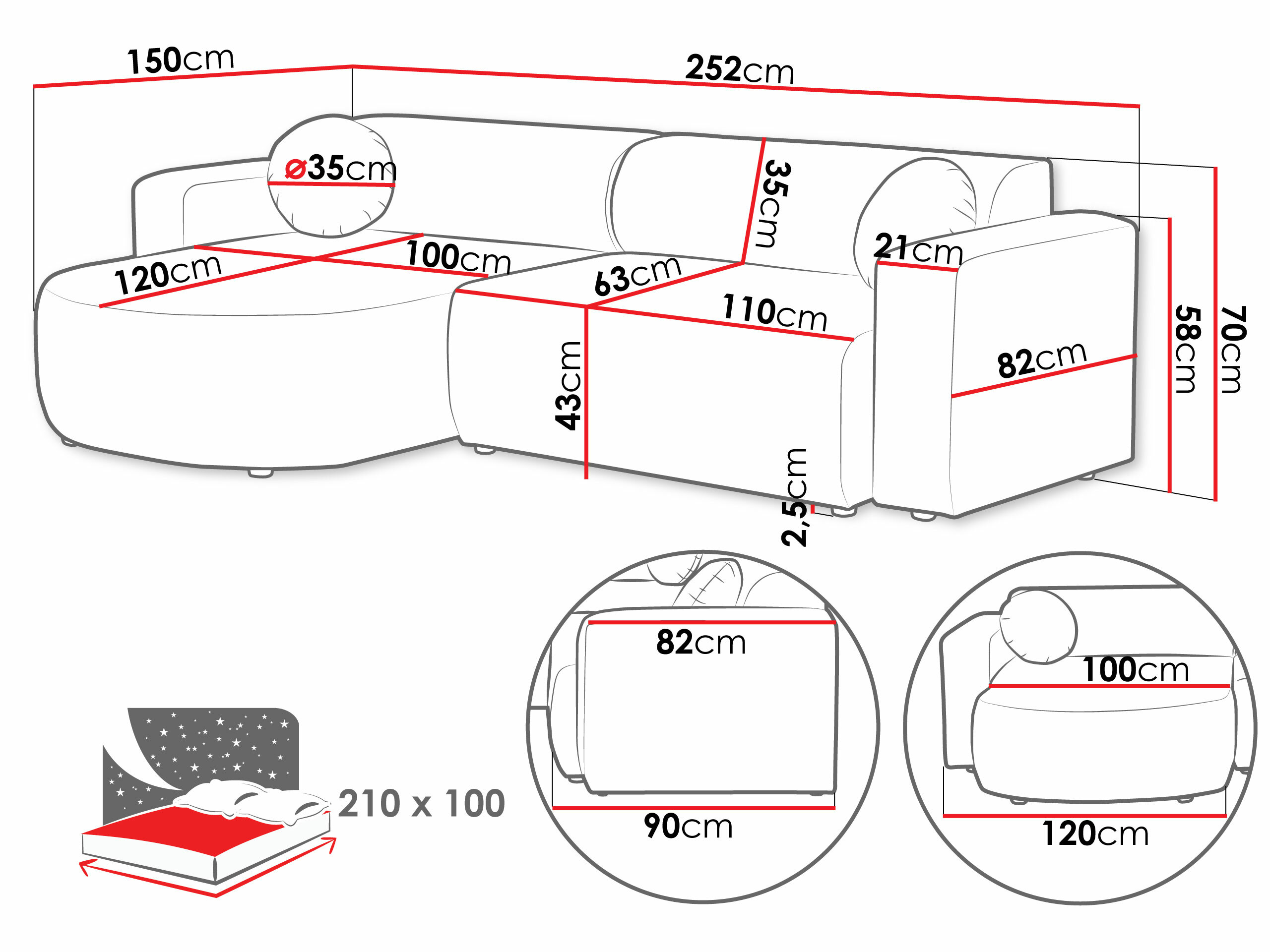 Hjørnesofa Comfivo 413 (Velo 623)