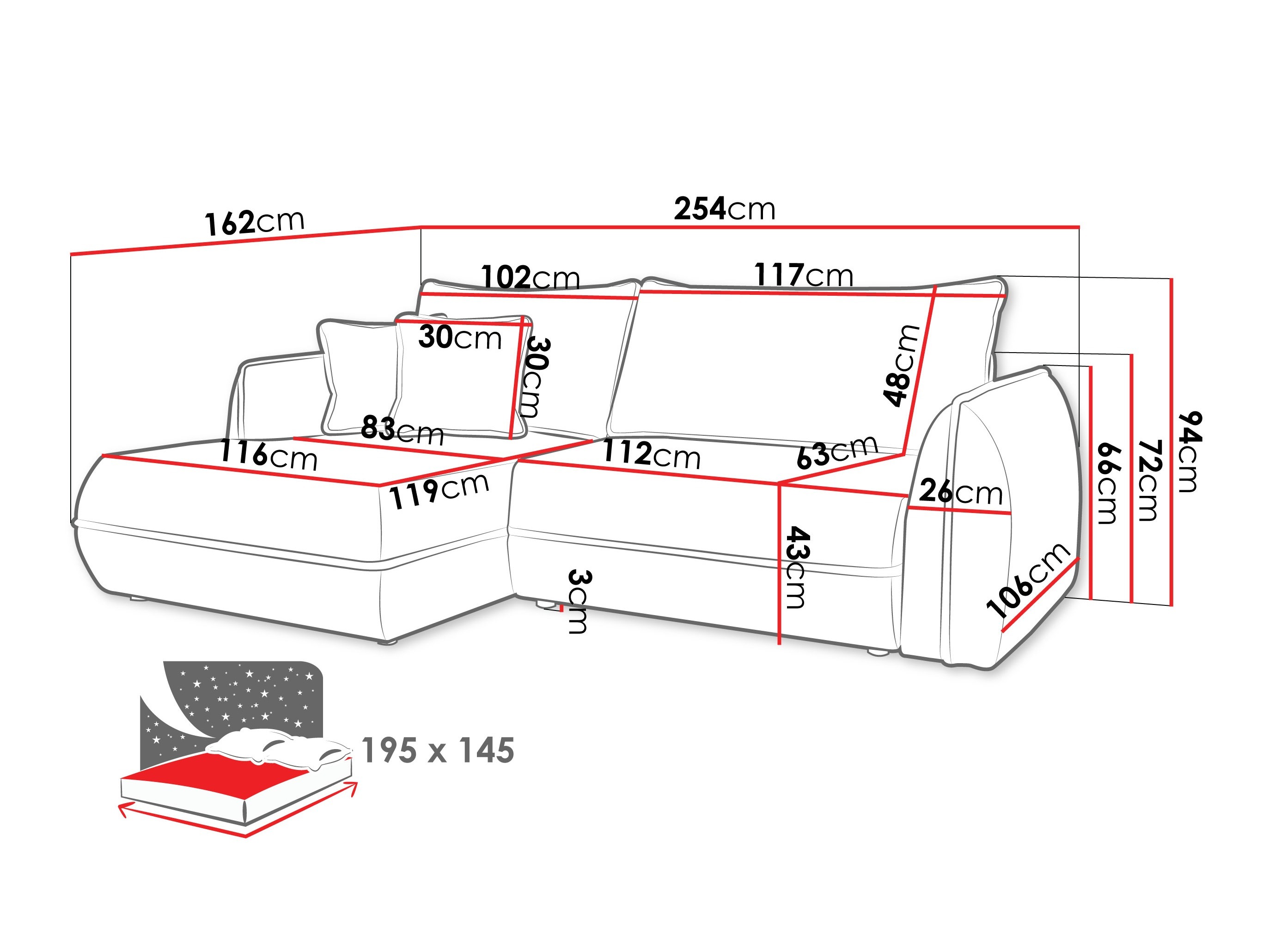 Hjørnesofa Ficas (Lima 16)