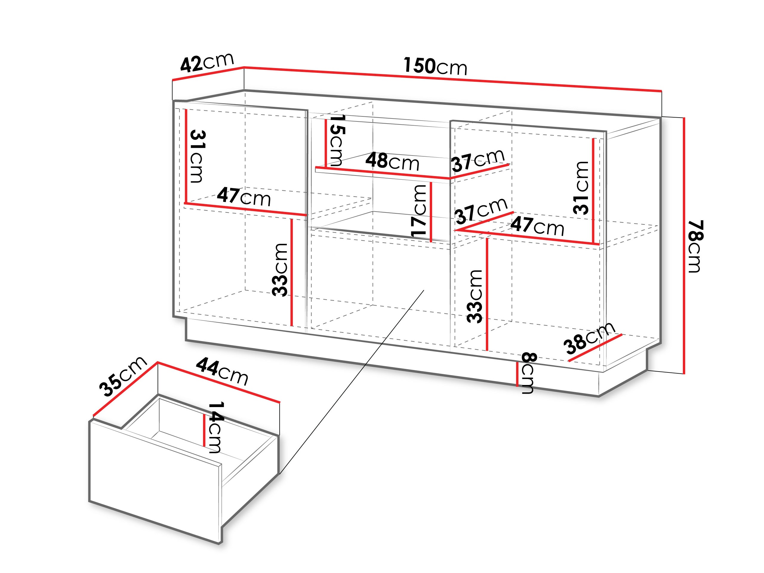 Kommode Lingua (Hvid)