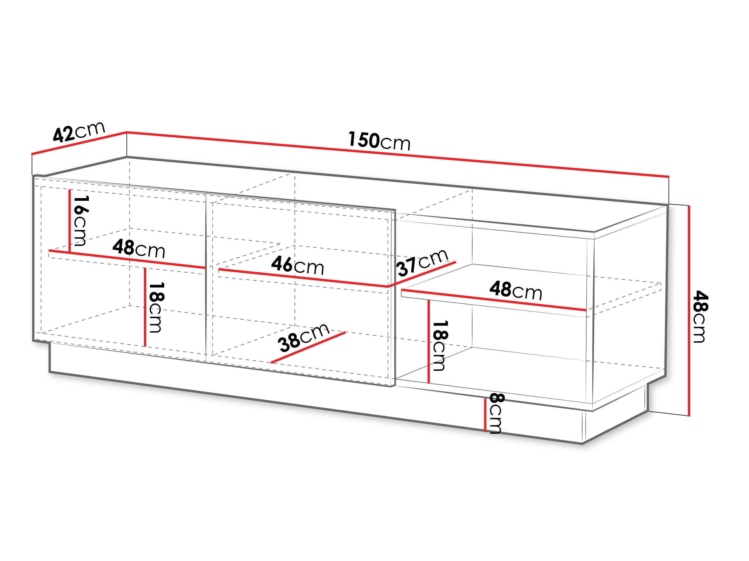 TV-bord Lusonu 103 (Hvid)
