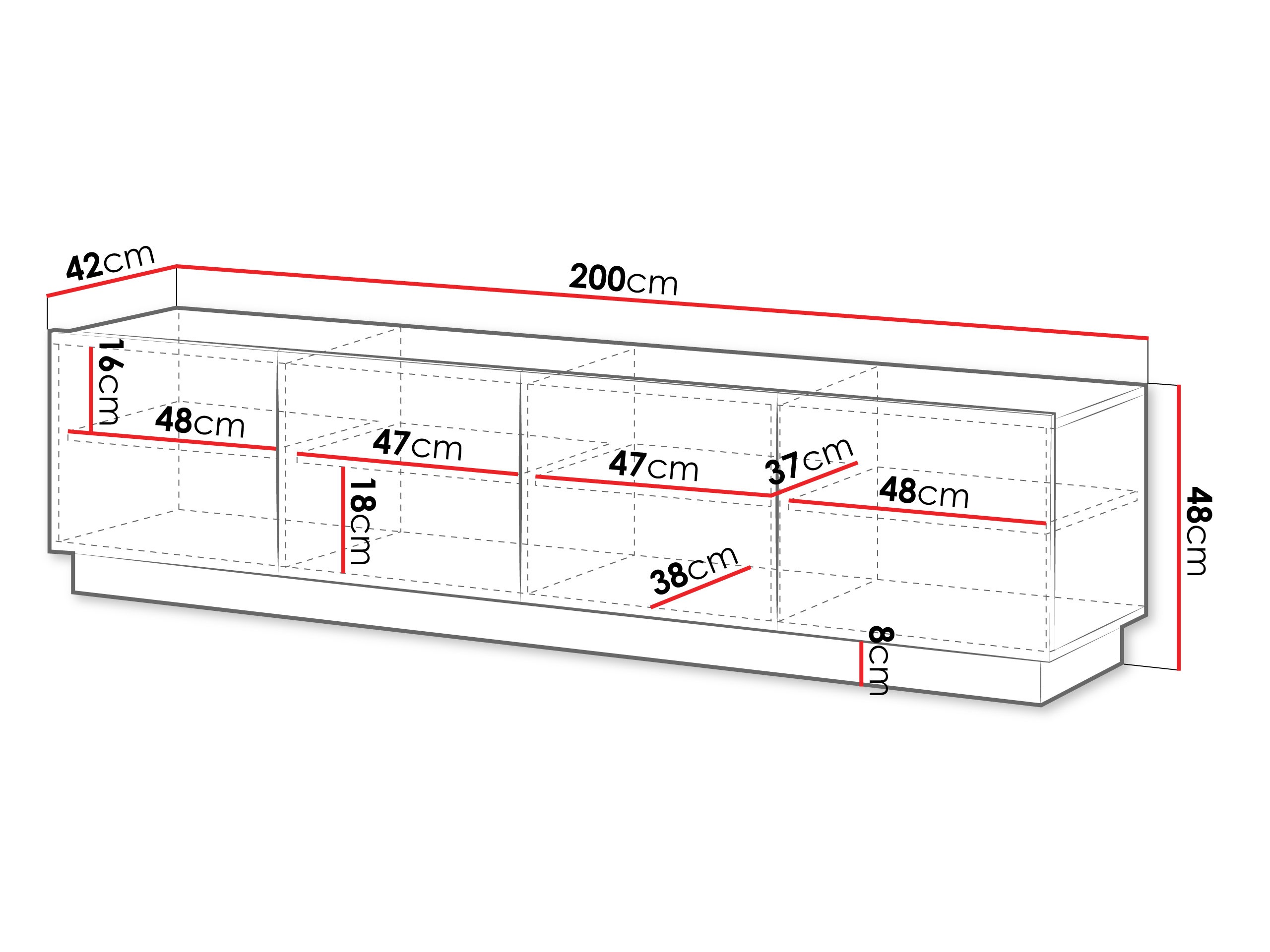 TV-bord Lusonu 104 (Hvid)