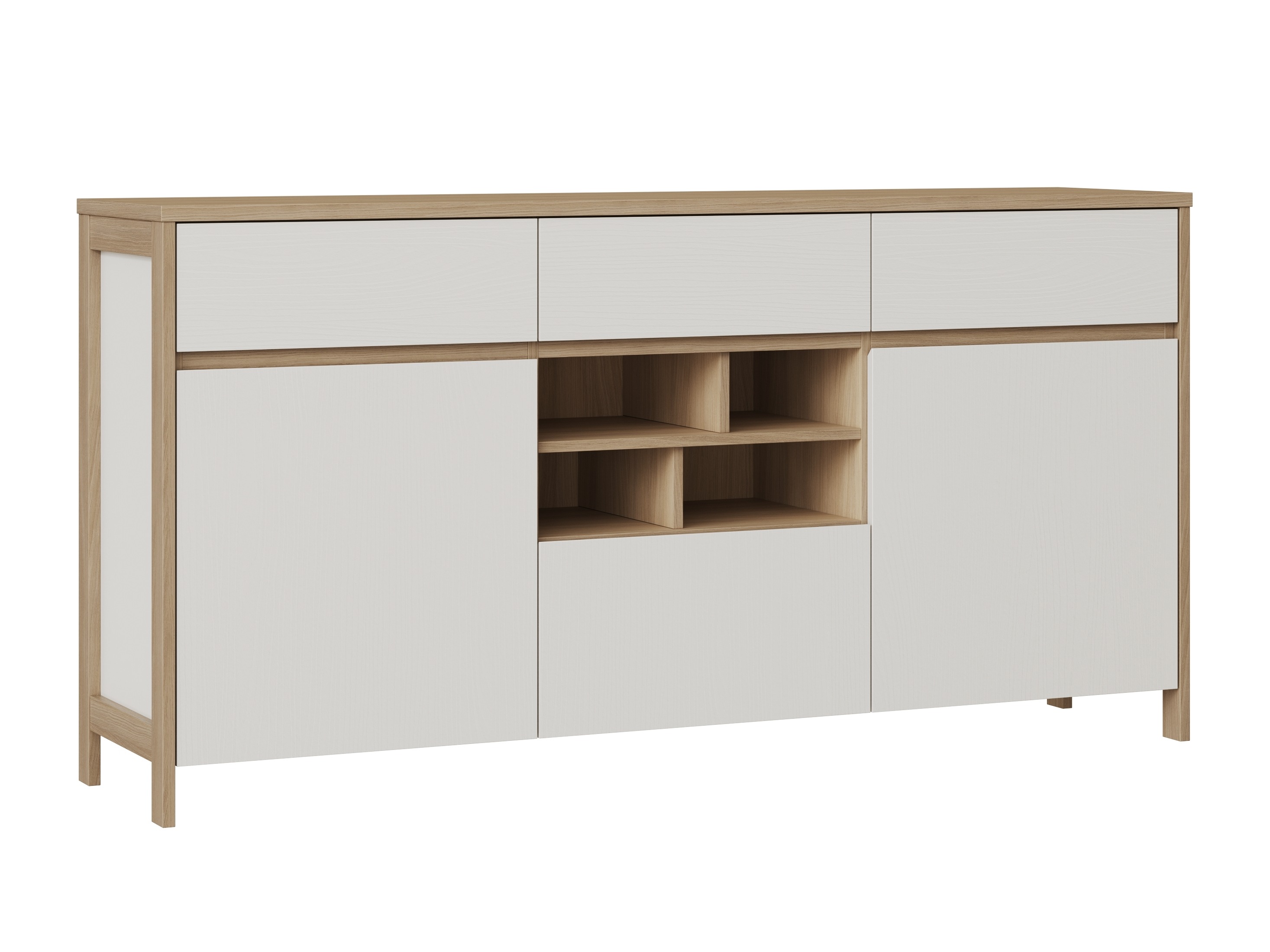 Kommode Fermaru 104 (Hvid + Egetræ)