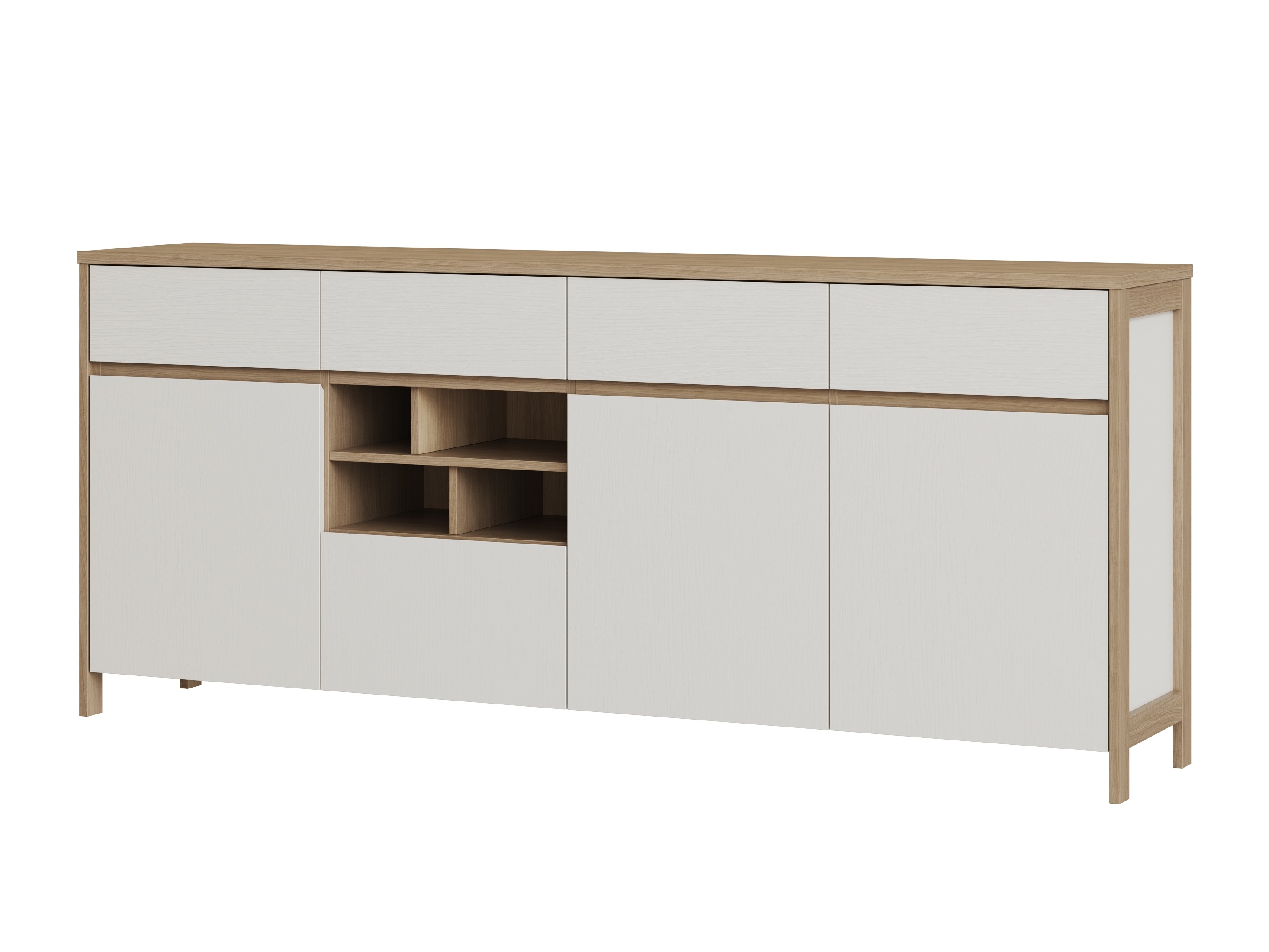 Kommode Fermaru 105 (Hvid + Egetræ)