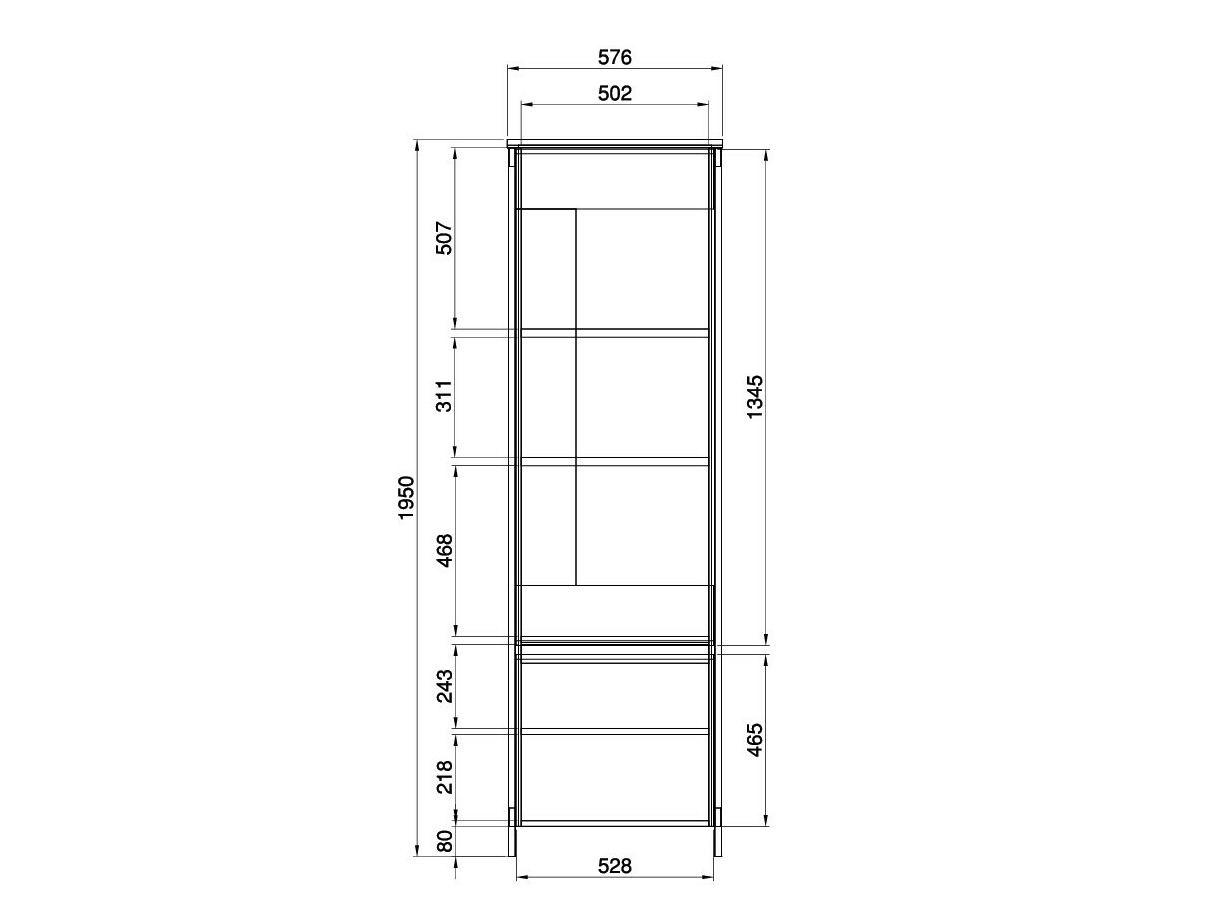 Reol Fermaru 101 (Støvet grøn + Egetræ)