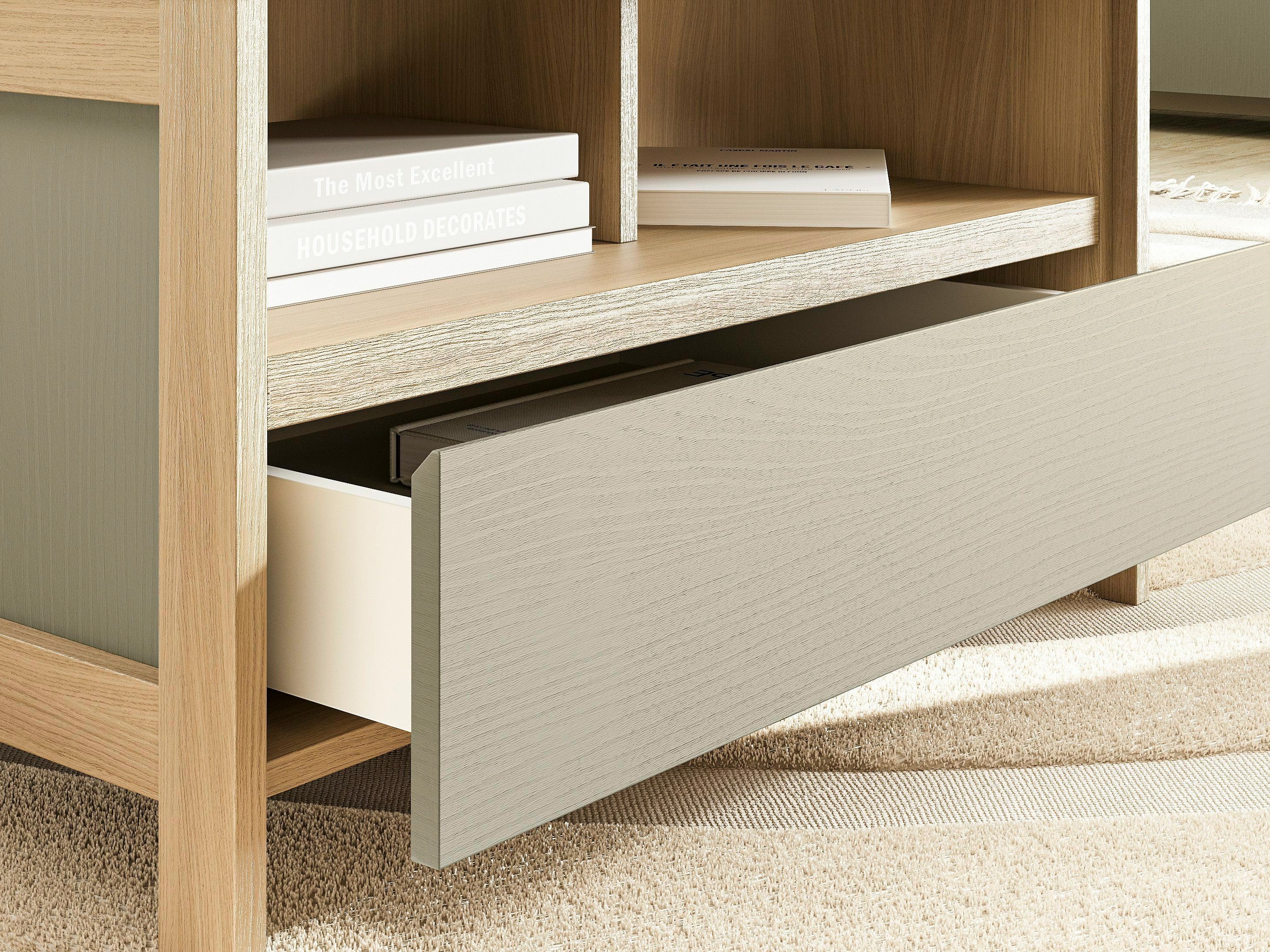 Sofabord Fermaru 107 (Støvet grøn + Egetræ)